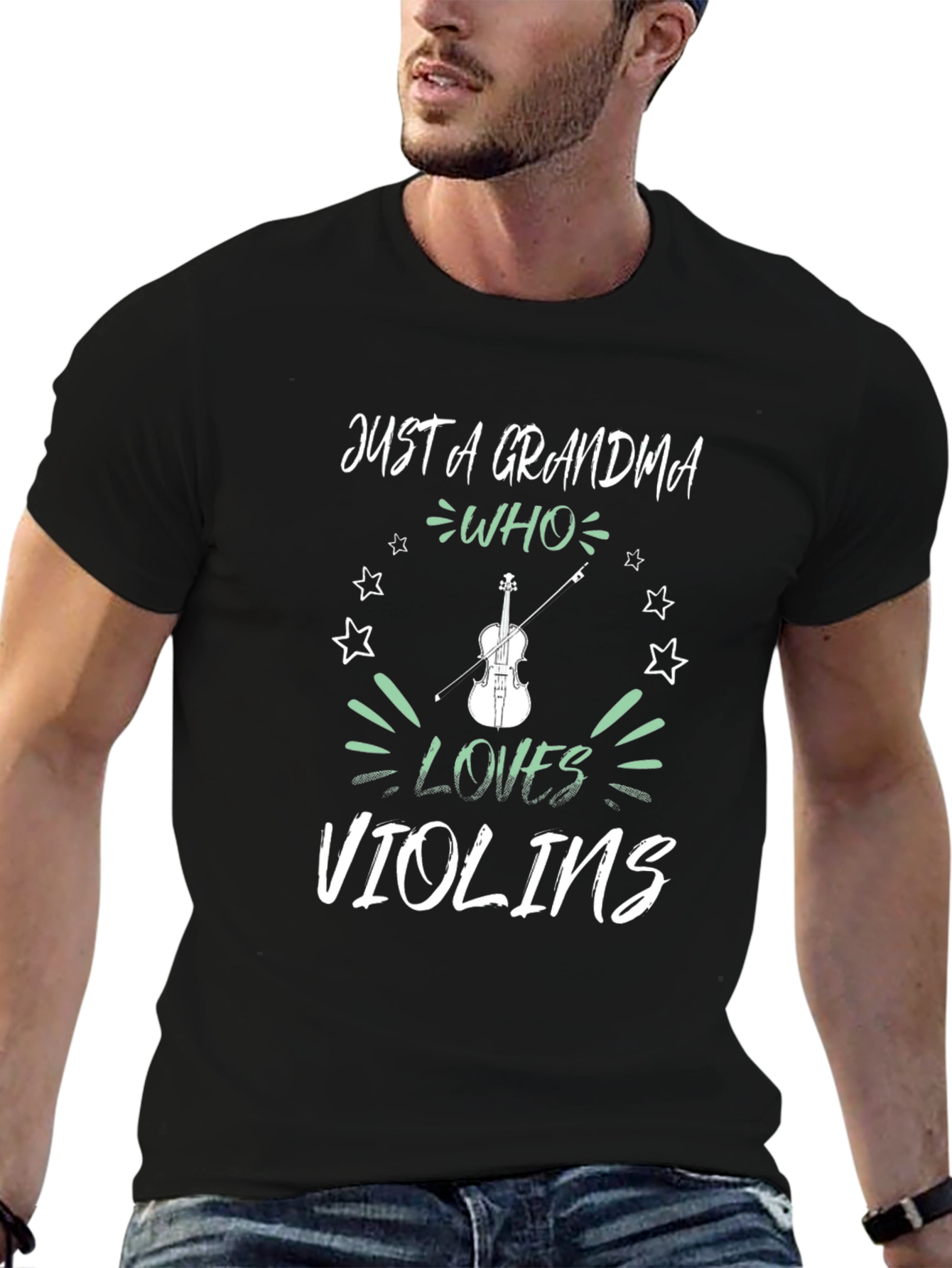 Grandma Who Loves Violins Graphic Tee