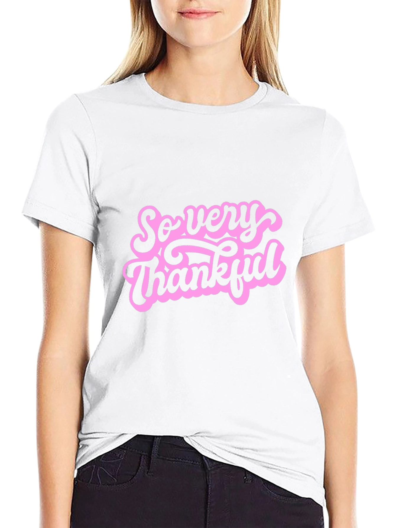 So Very Thankful Graphic Tee - Black