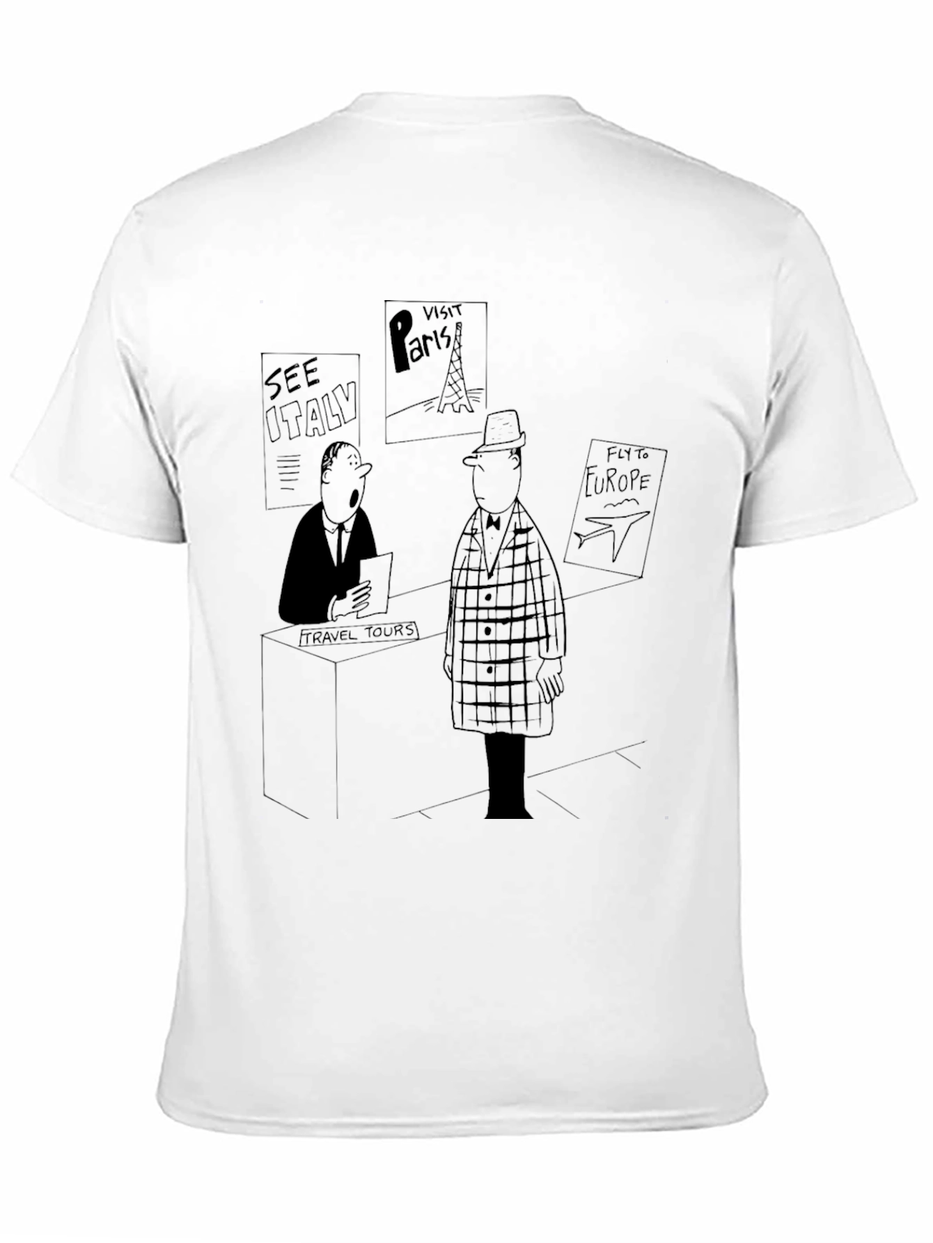 Travel Cartoon Black T-Shirt