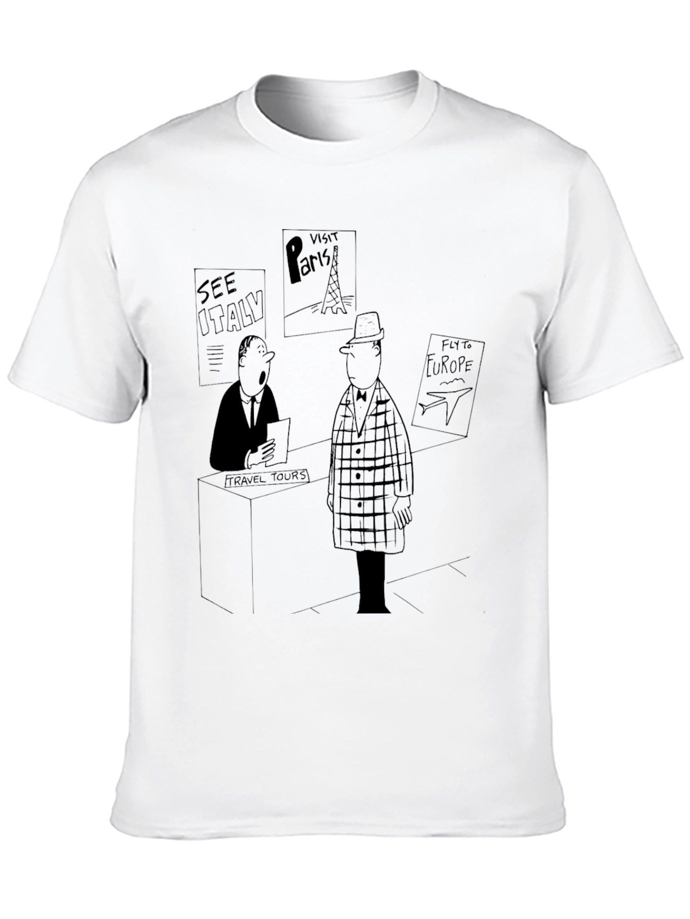 Travel Cartoon Black T-Shirt
