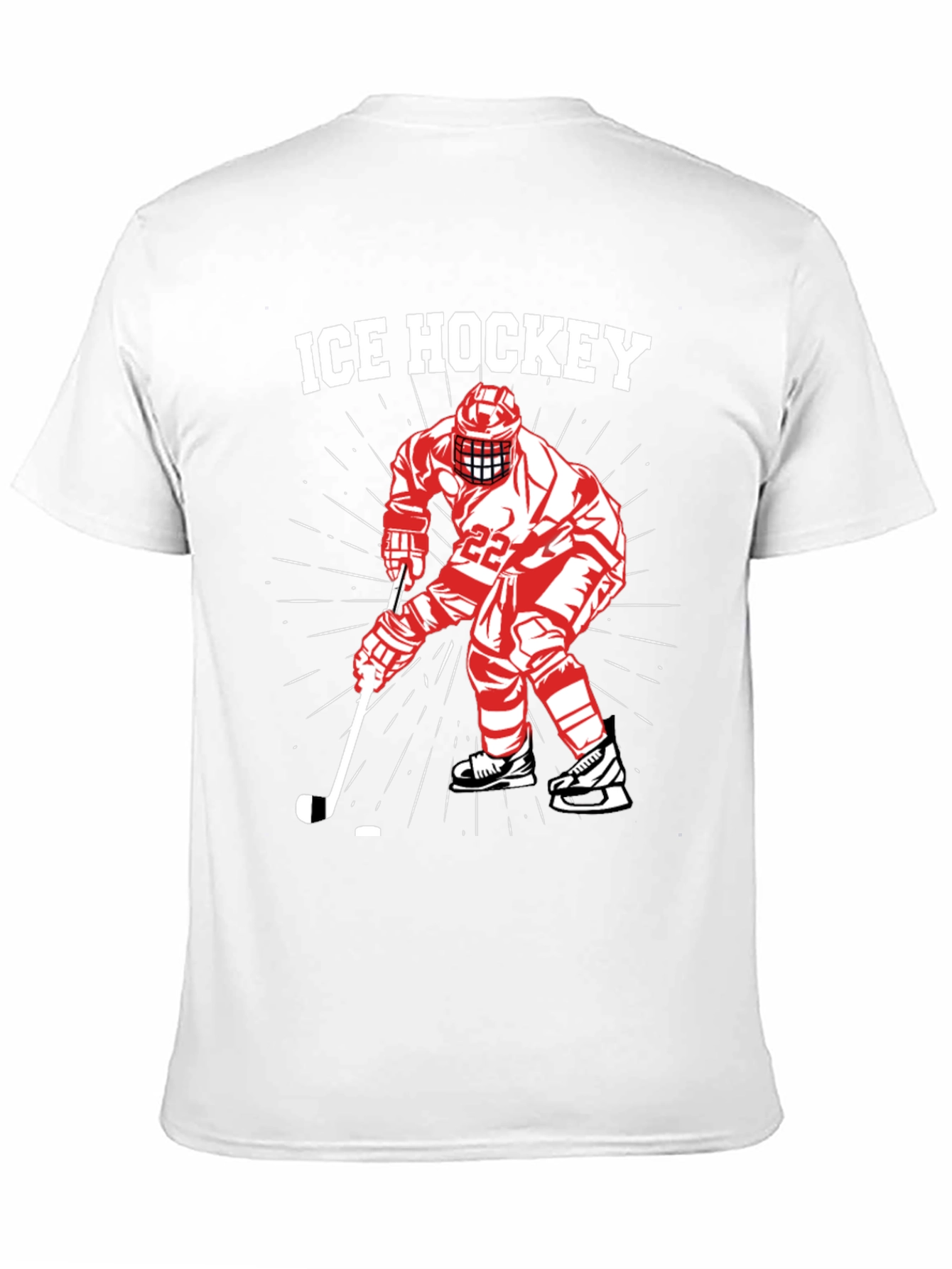 Ice Hockey Player Graphic Tee - Black