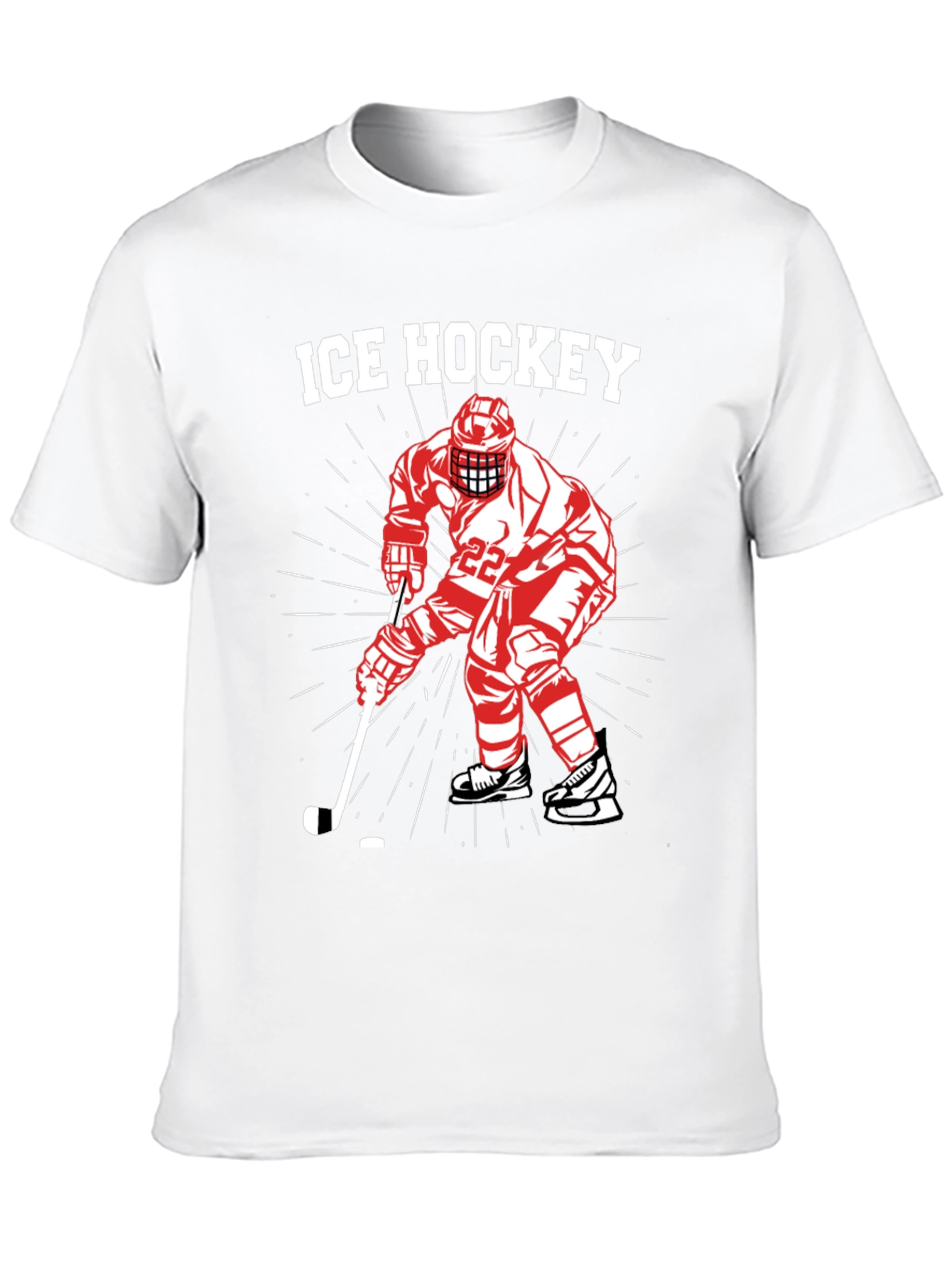 Ice Hockey Player Graphic Tee - Black