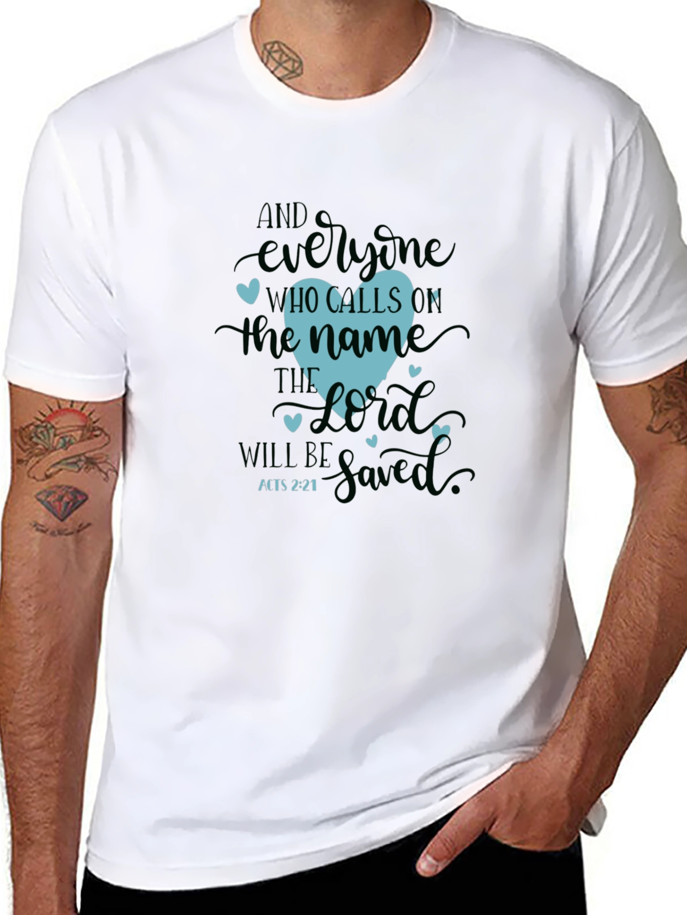 Faithful Heart T-Shirt - Acts 2:21 Christian Tee
