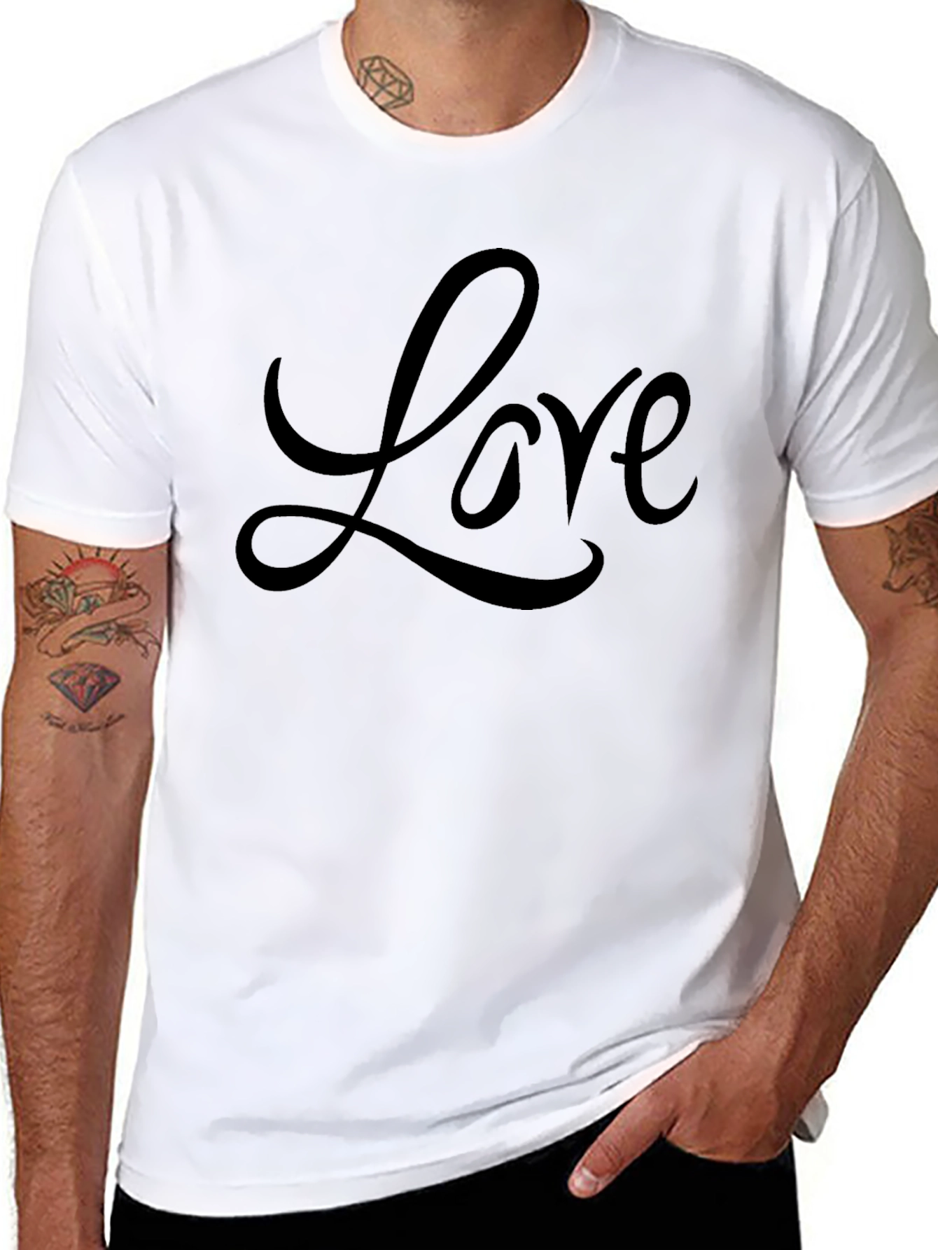 Love Script Black T-Shirt - Stylish Casual Tee