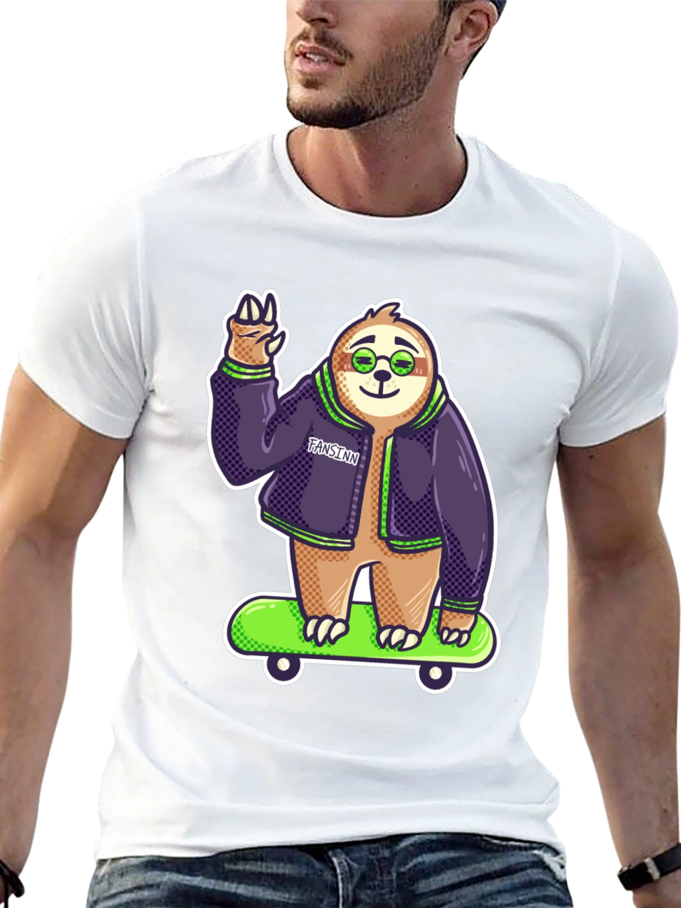Cool Sloth Skateboard T-Shirt