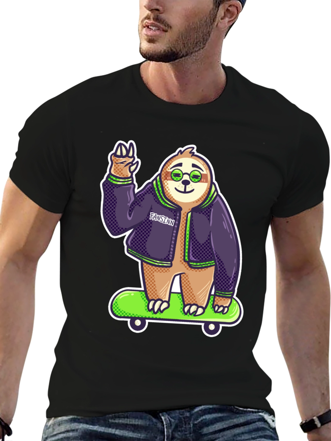 Cool Sloth Skateboard T-Shirt