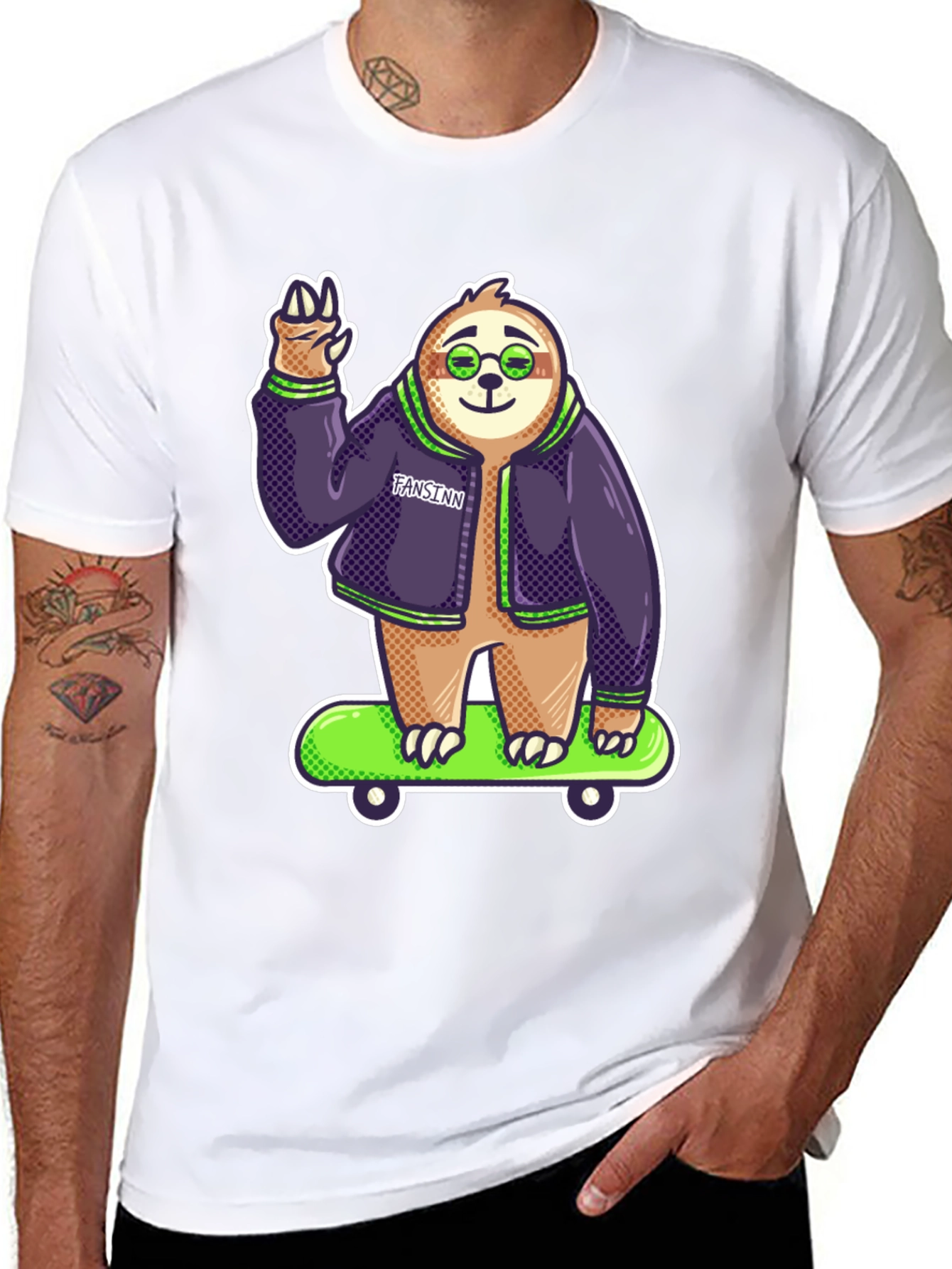 Cool Sloth Skateboard T-Shirt