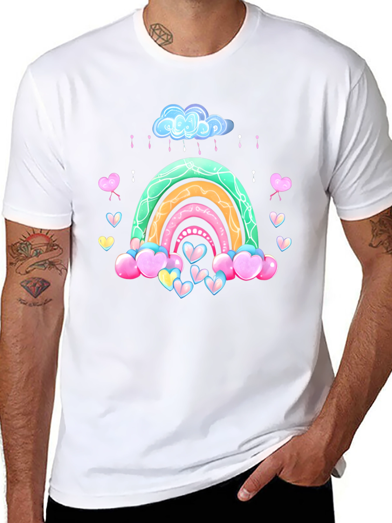 Rainbow Heart Cloud Graphic Tee