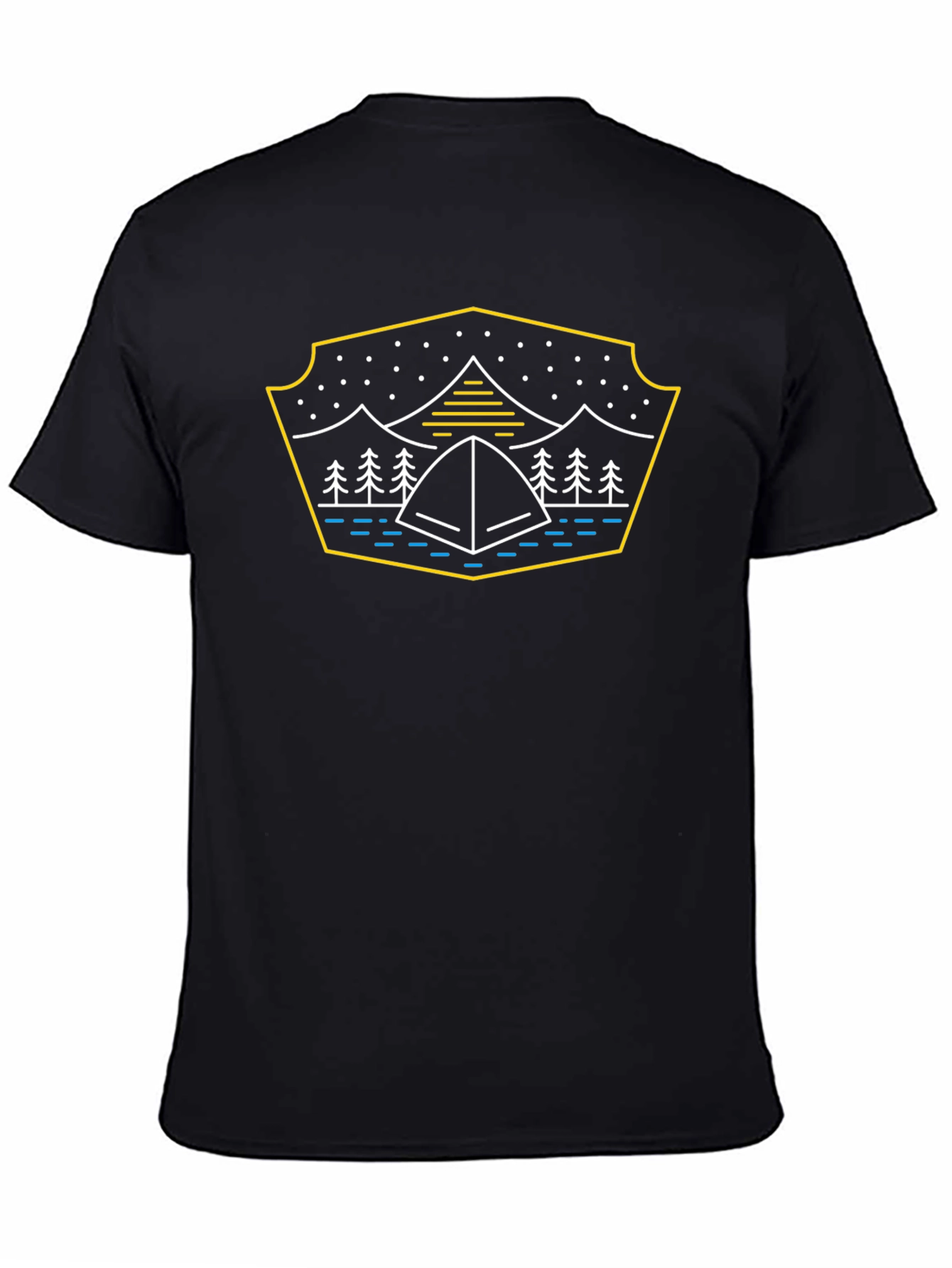 Camping Tent Graphic T-Shirt - Black
