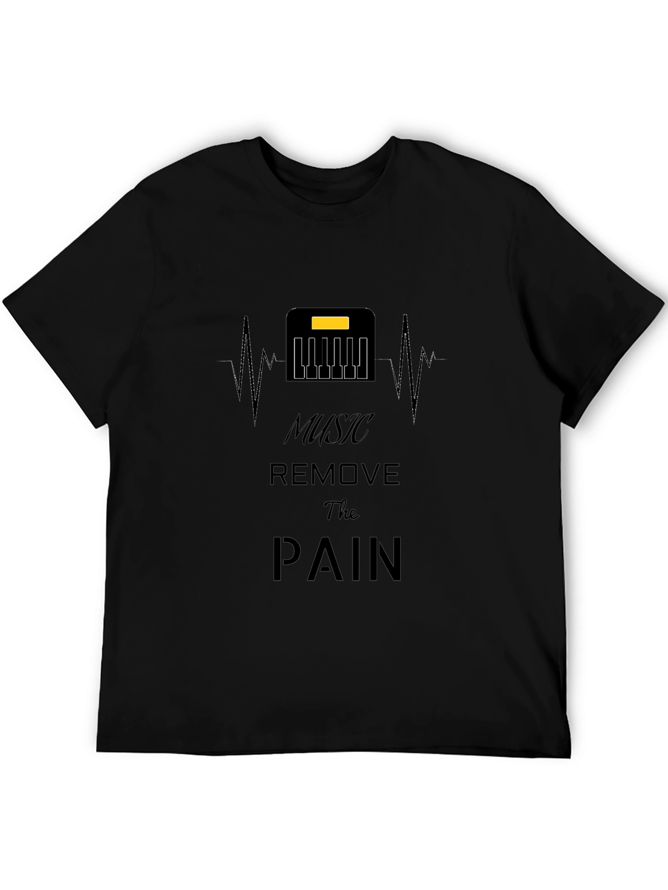 Music Removes the Pain Black Graphic Tee