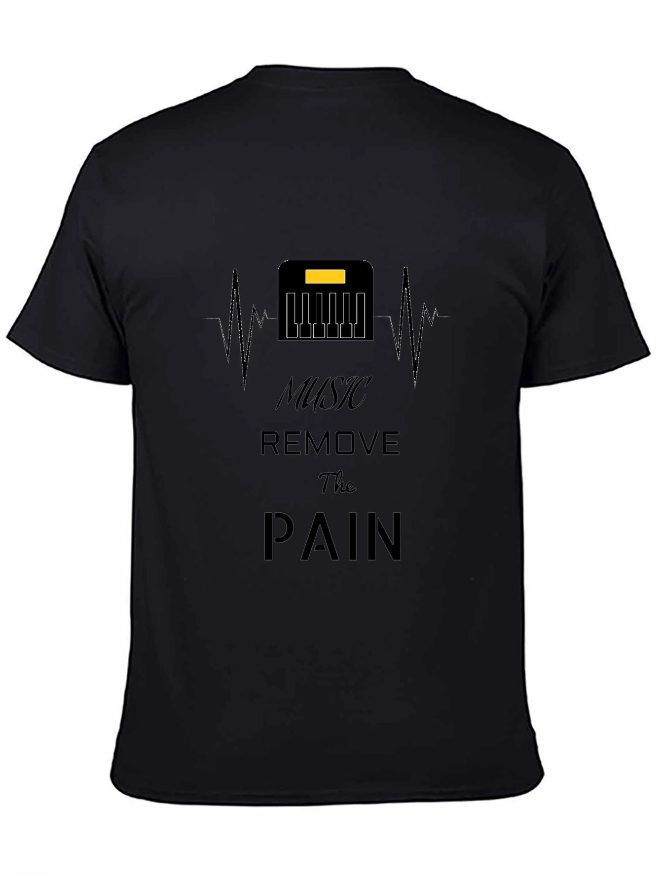 Music Removes the Pain Black Graphic Tee