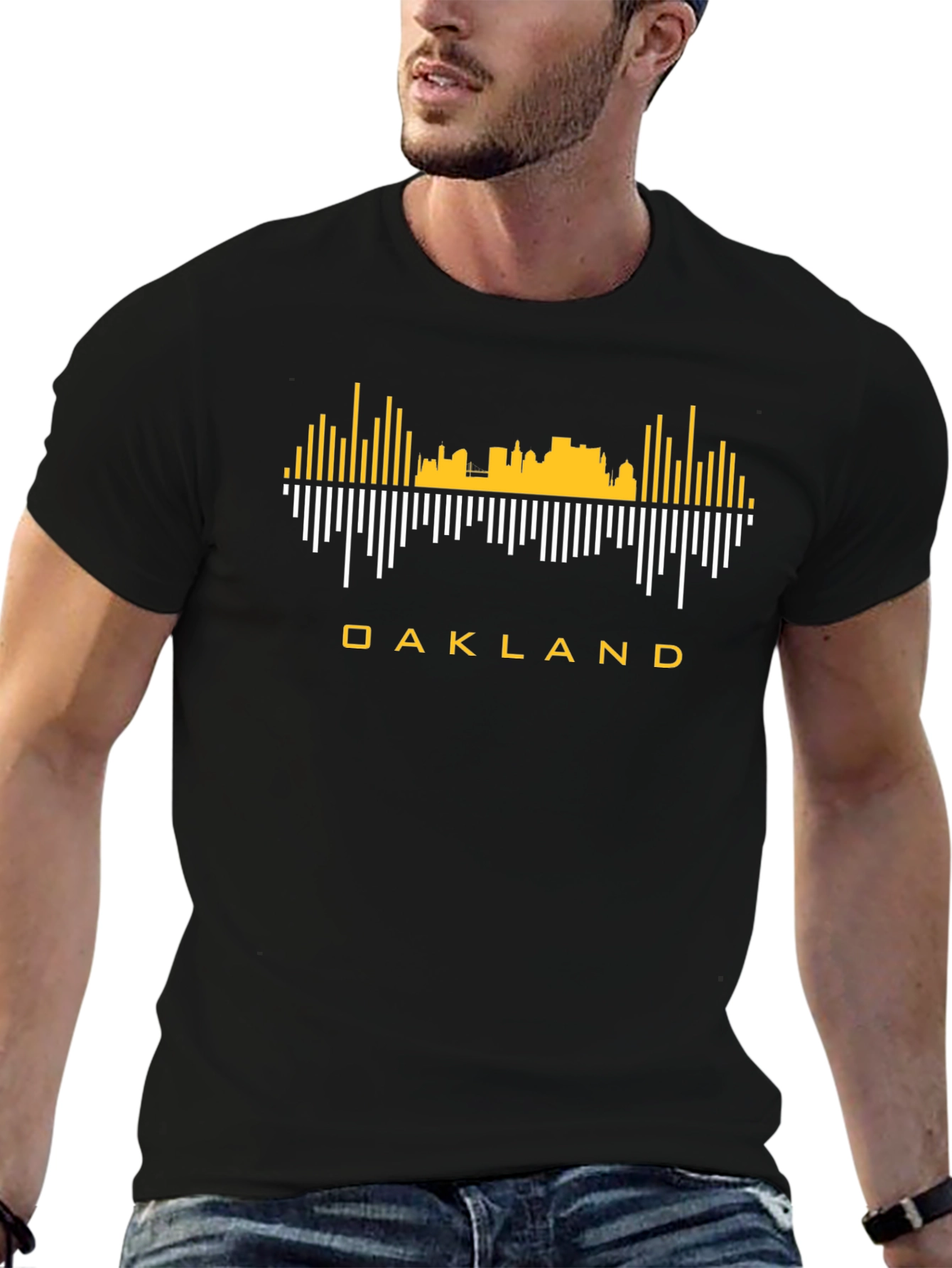 Oakland Skyline T-Shirt - Black Graphic Tee