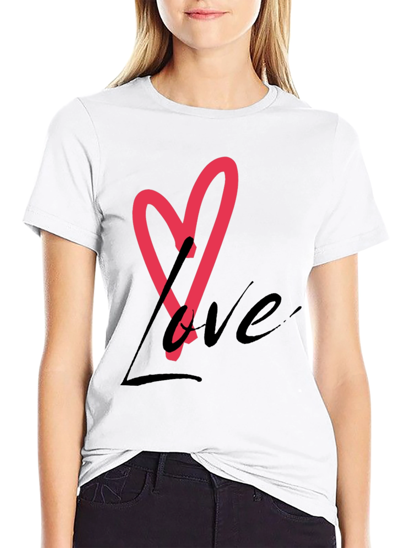 Love Heart Graphic Tee - Stylish Casual Wear