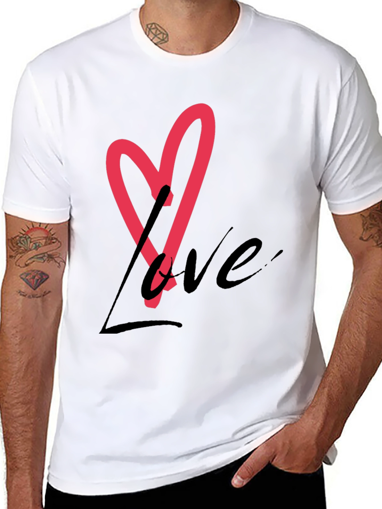 Love Heart Graphic Tee - Stylish Casual Wear