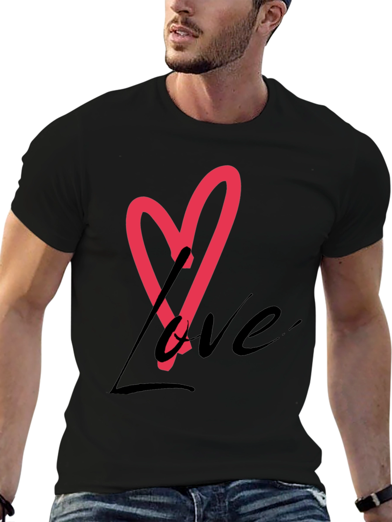 Love Heart Graphic Tee - Stylish Casual Wear