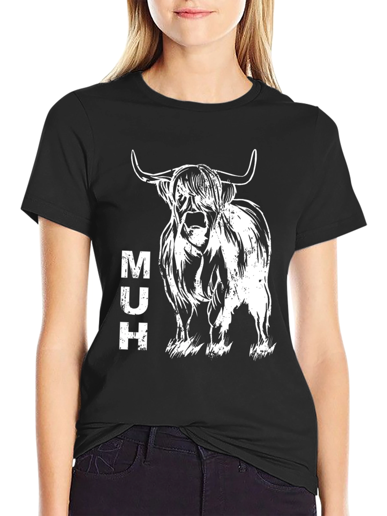 Highland Cow MUH T-Shirt - Unique Graphic Tee