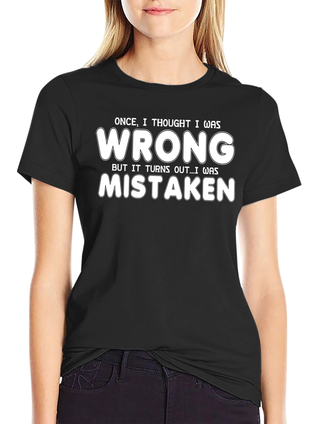 Funny Wrong Graphic Tee - Black Cotton T-Shirt