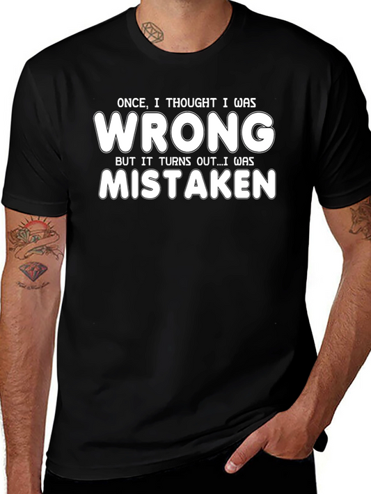 Funny Wrong Graphic Tee - Black Cotton T-Shirt