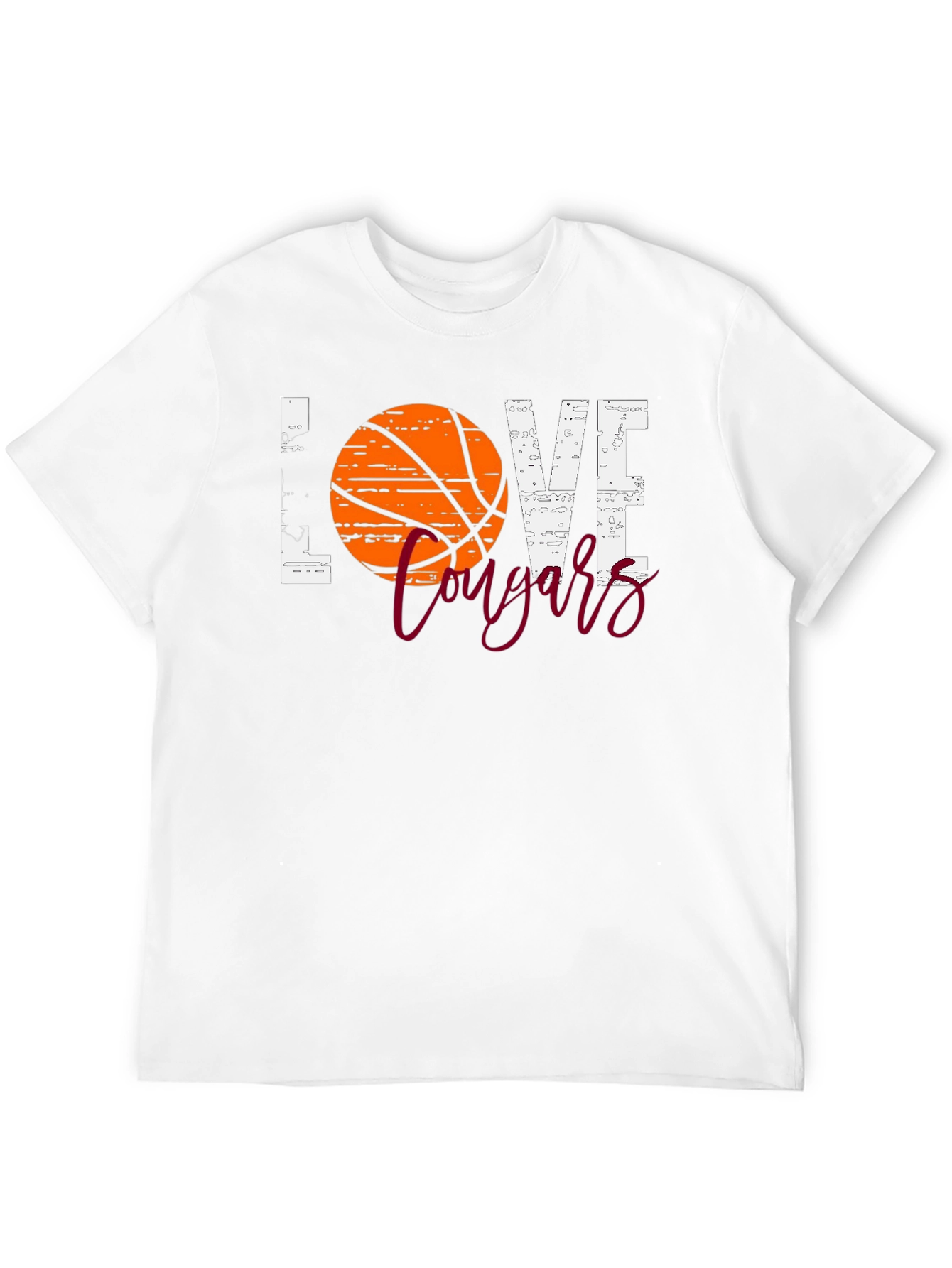 Basketball Love Cougars Black T-Shirt