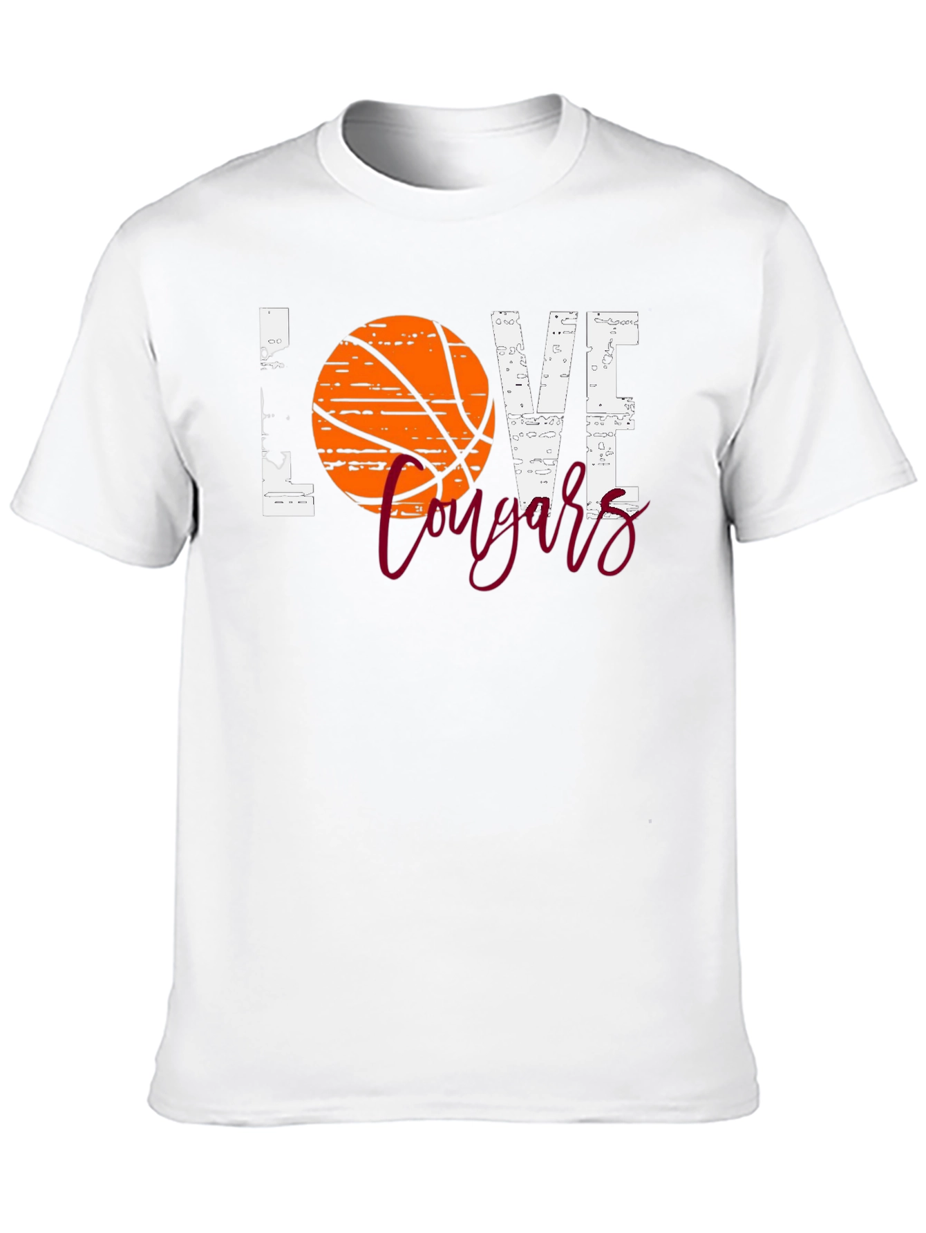 Basketball Love Cougars Black T-Shirt