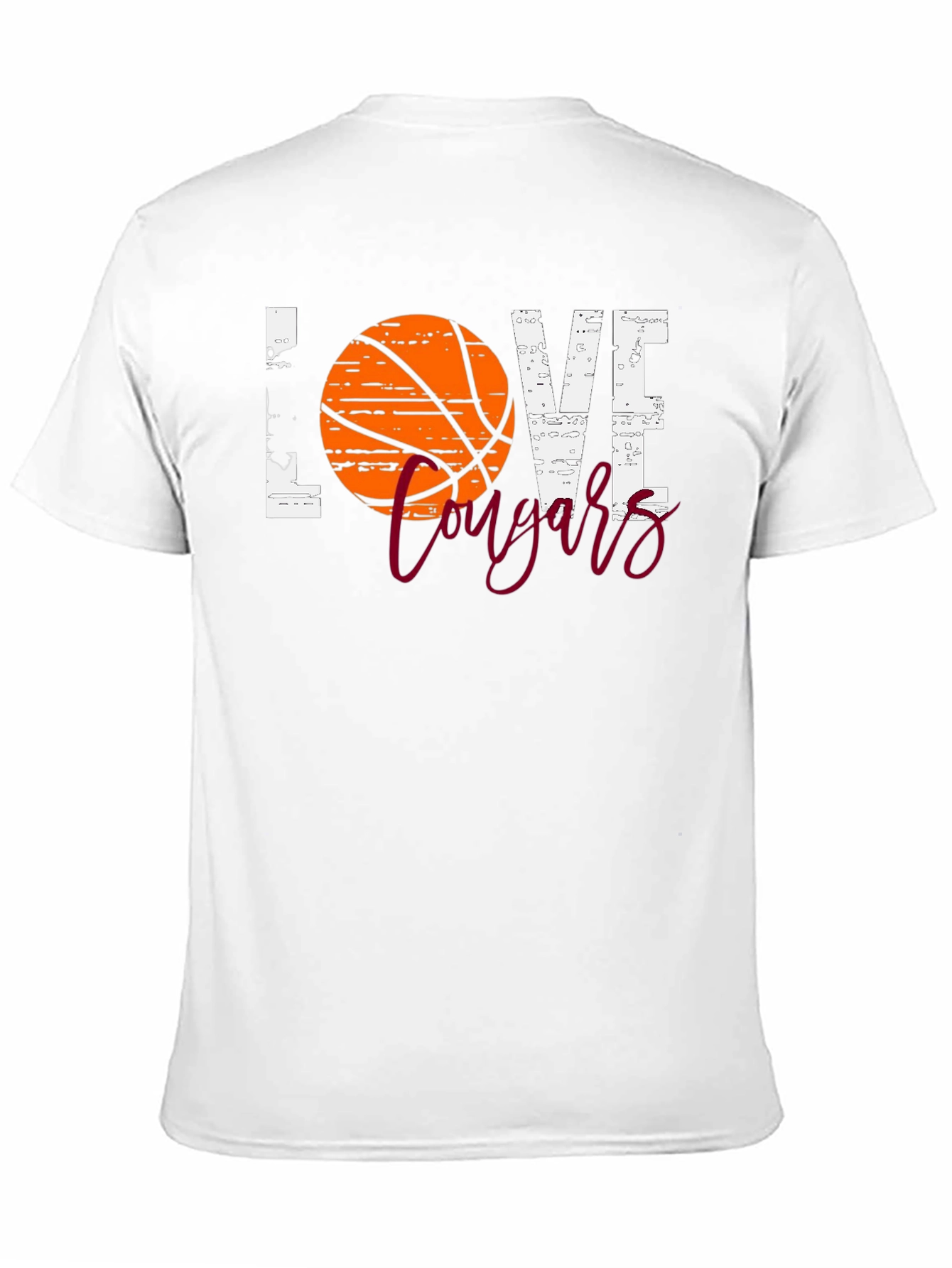 Basketball Love Cougars Black T-Shirt