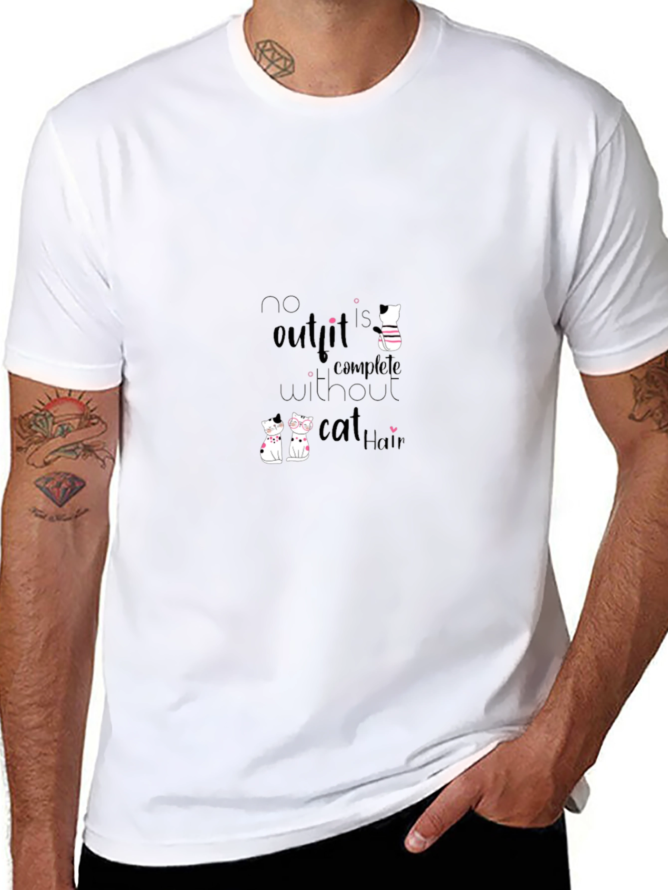 Cat Hair T-Shirt - No Outfit Complete