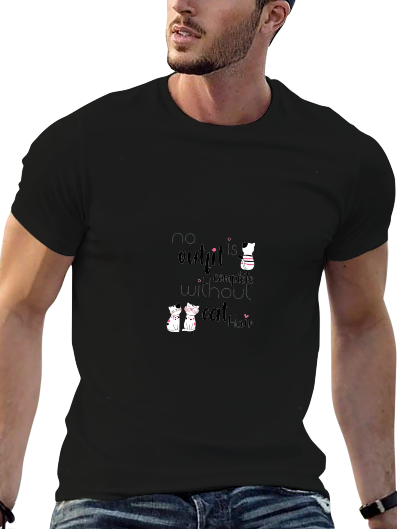 Cat Hair T-Shirt - No Outfit Complete
