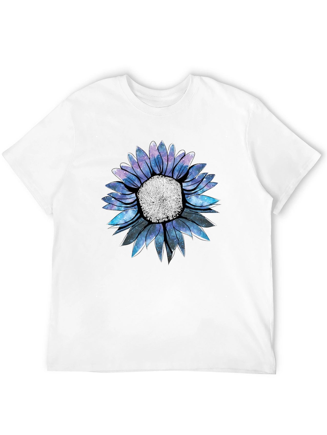 Galaxy Sunflower Graphic Tee - Black