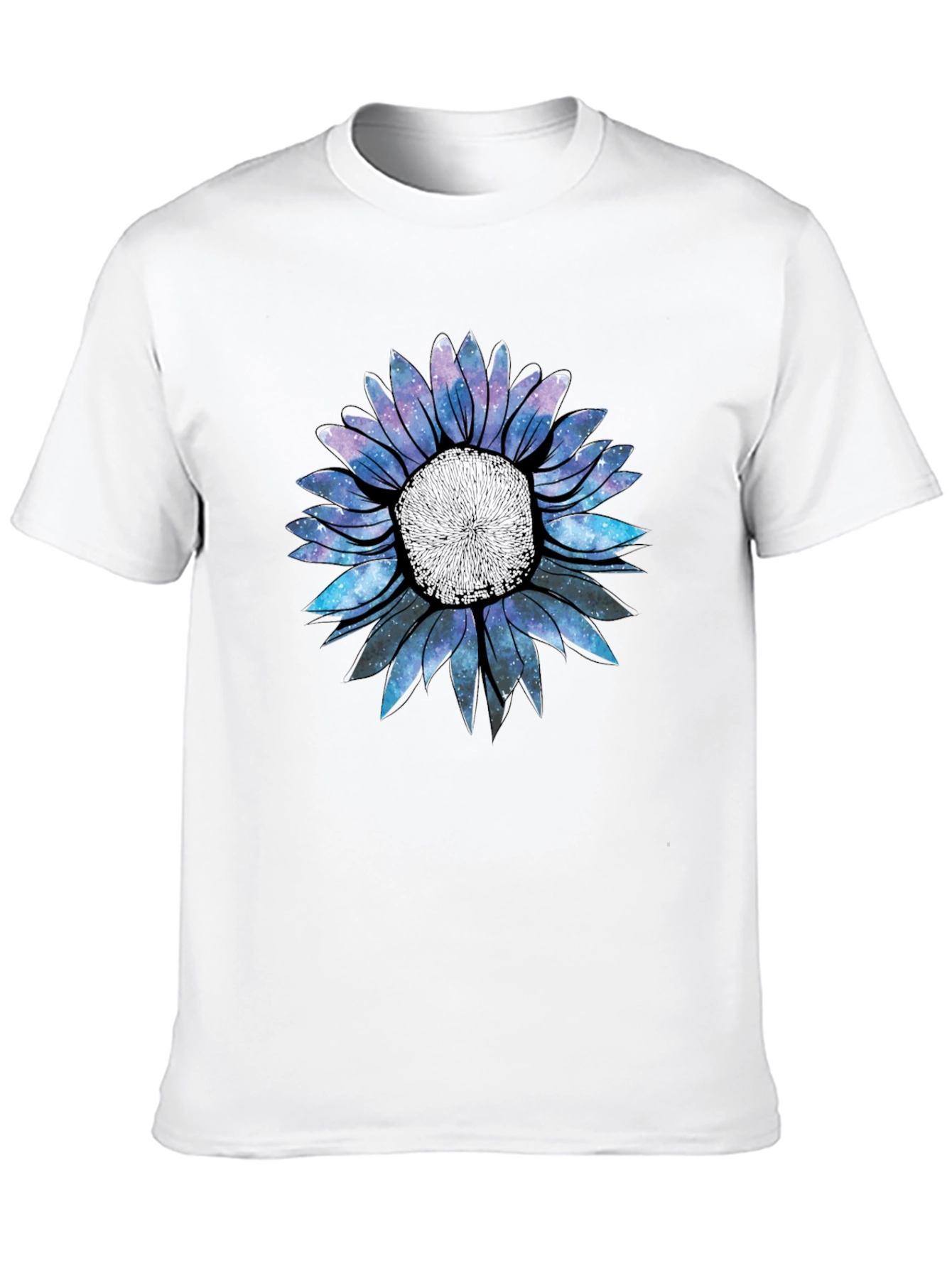 Galaxy Sunflower Graphic Tee - Black