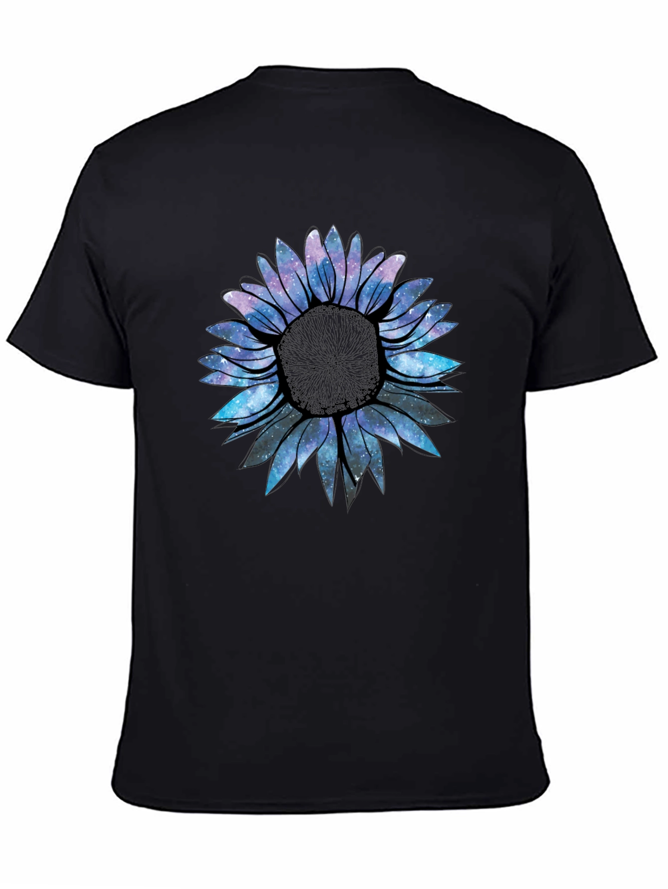 Galaxy Sunflower Graphic Tee - Black
