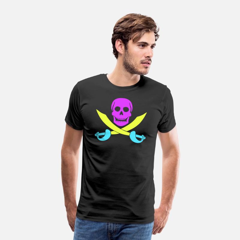 Pirate Two Sabre 2 Swords Skeleton Skull Colorful