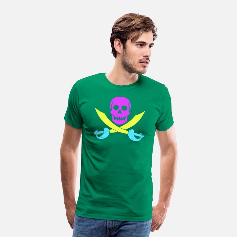Pirate Two Sabre 2 Swords Skeleton Skull Colorful