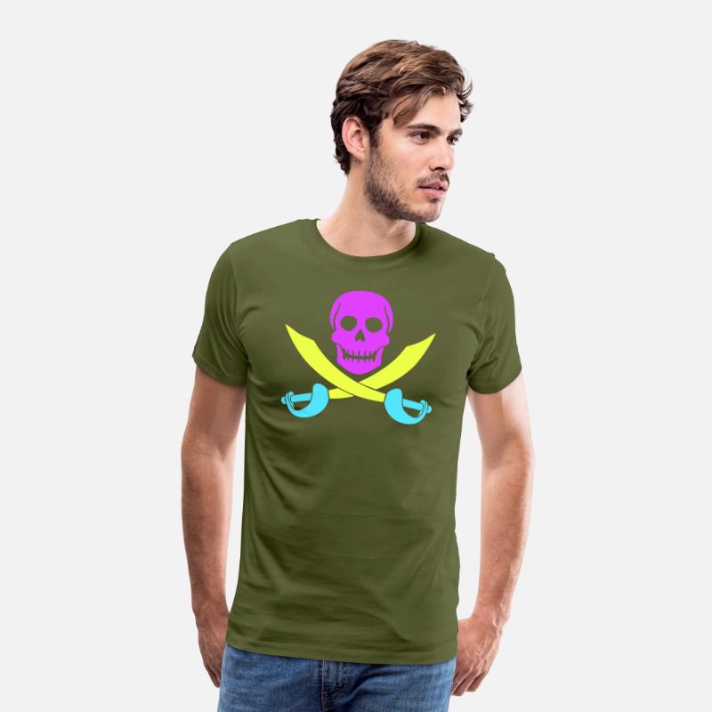 Pirate Two Sabre 2 Swords Skeleton Skull Colorful