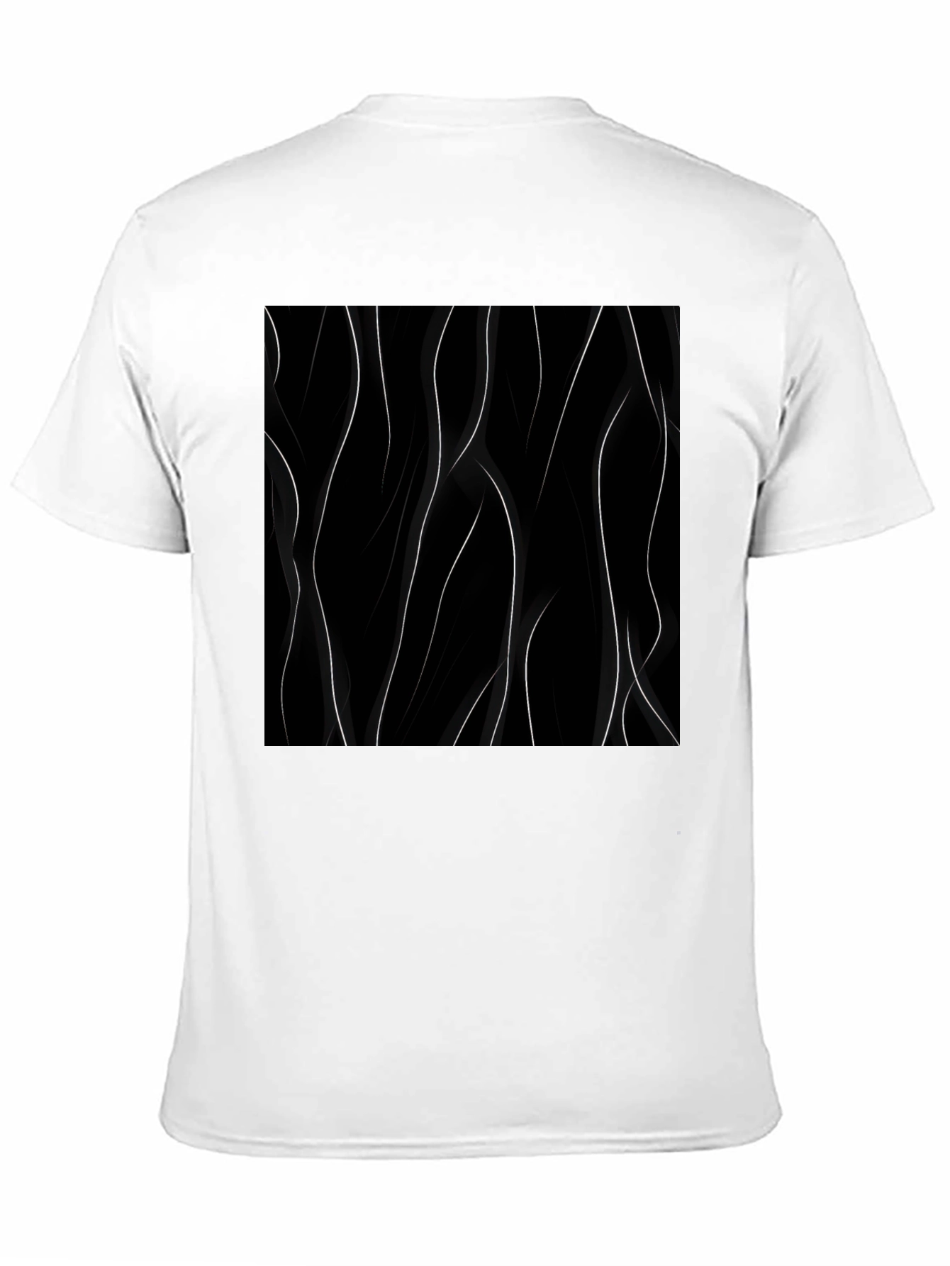 Abstract Line Art Black T-Shirt