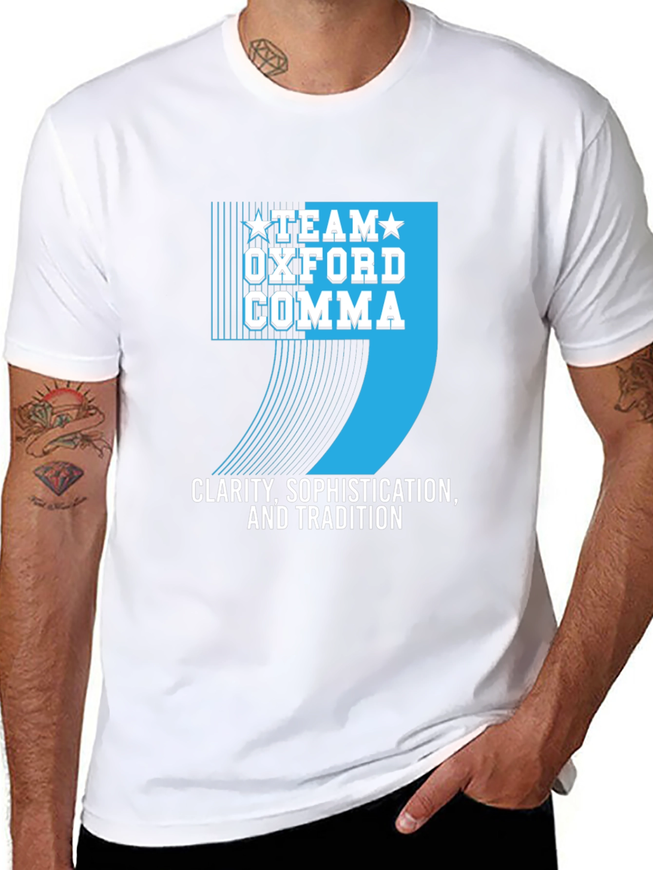 Team Oxford Comma T-Shirt - Clarity Sophistication Tradition