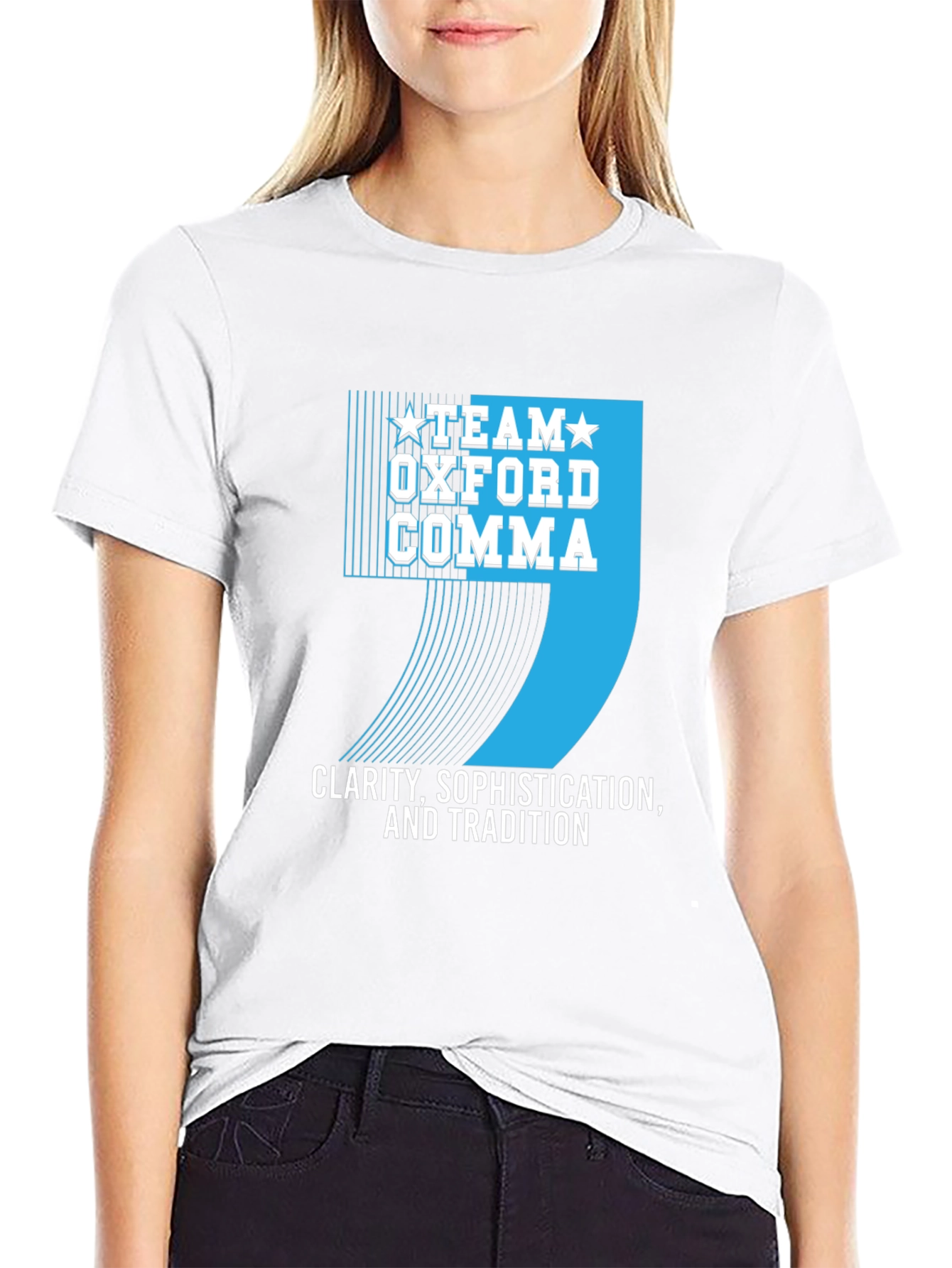Team Oxford Comma T-Shirt - Clarity Sophistication Tradition