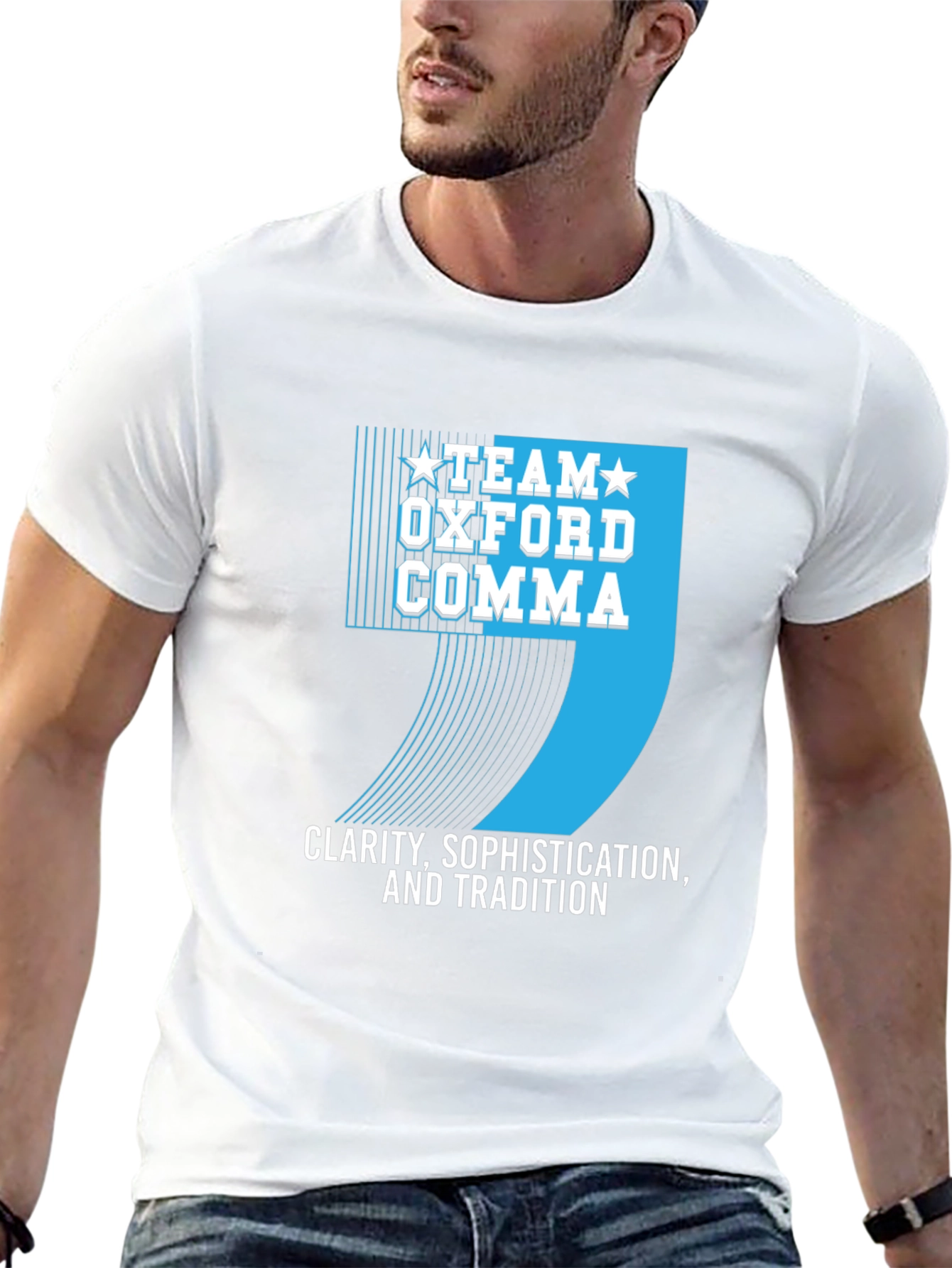 Team Oxford Comma T-Shirt - Clarity Sophistication Tradition