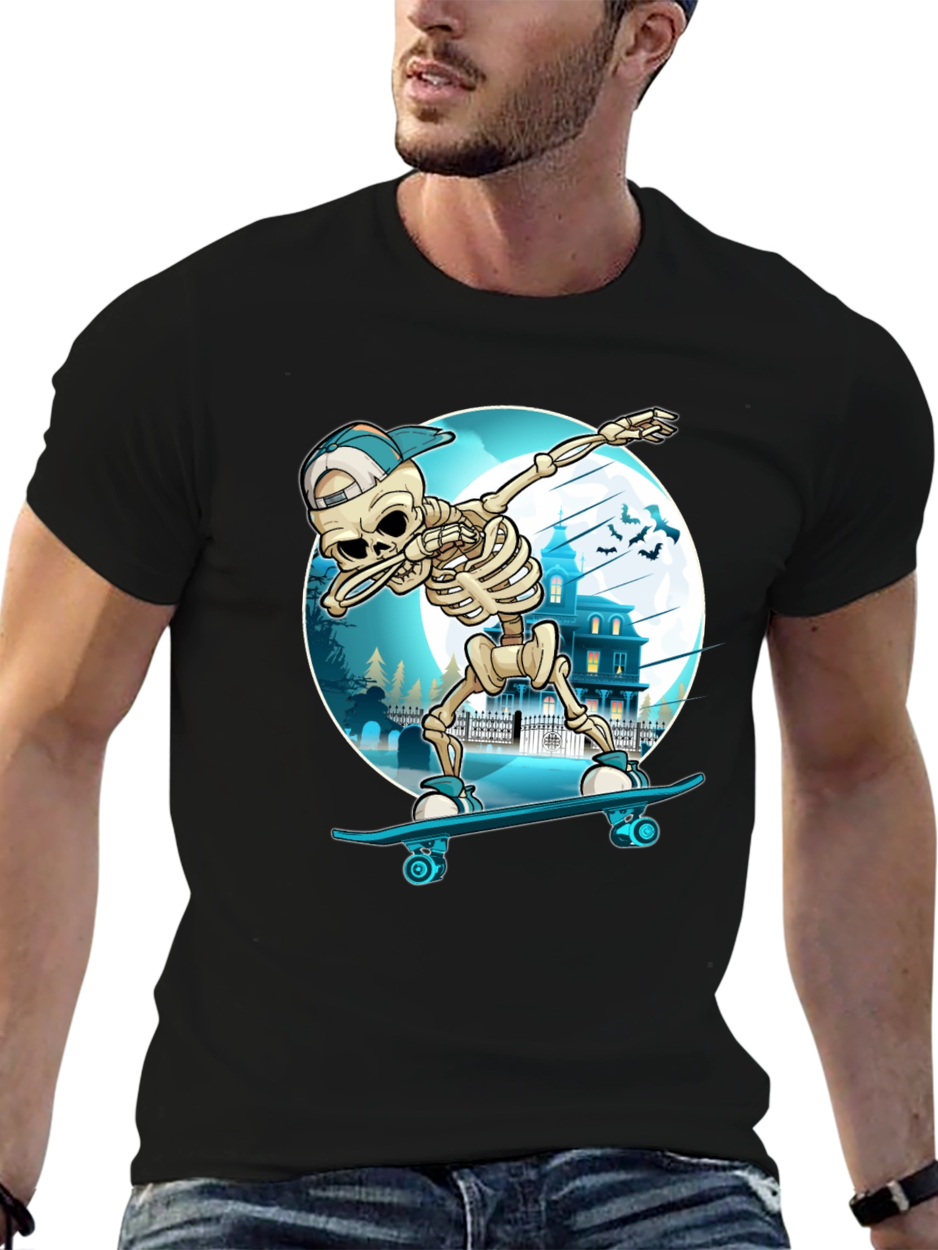 Skateboarding Skeleton Dab T-Shirt