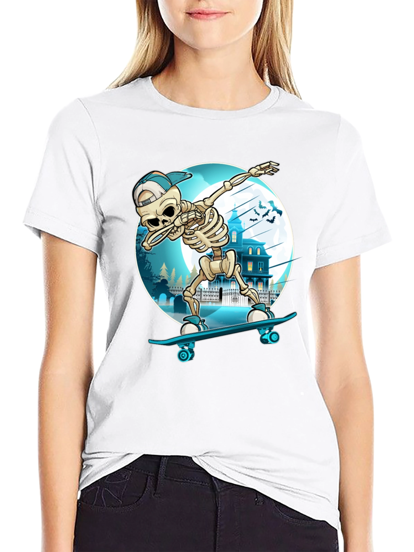 Skateboarding Skeleton Dab T-Shirt