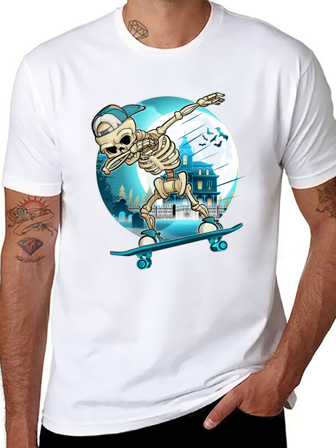 Skateboarding Skeleton Dab T-Shirt