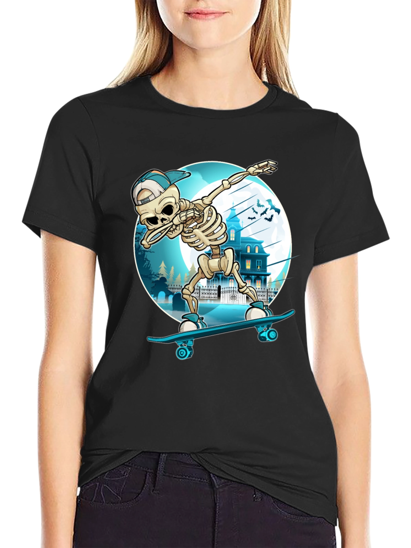 Skateboarding Skeleton Dab T-Shirt