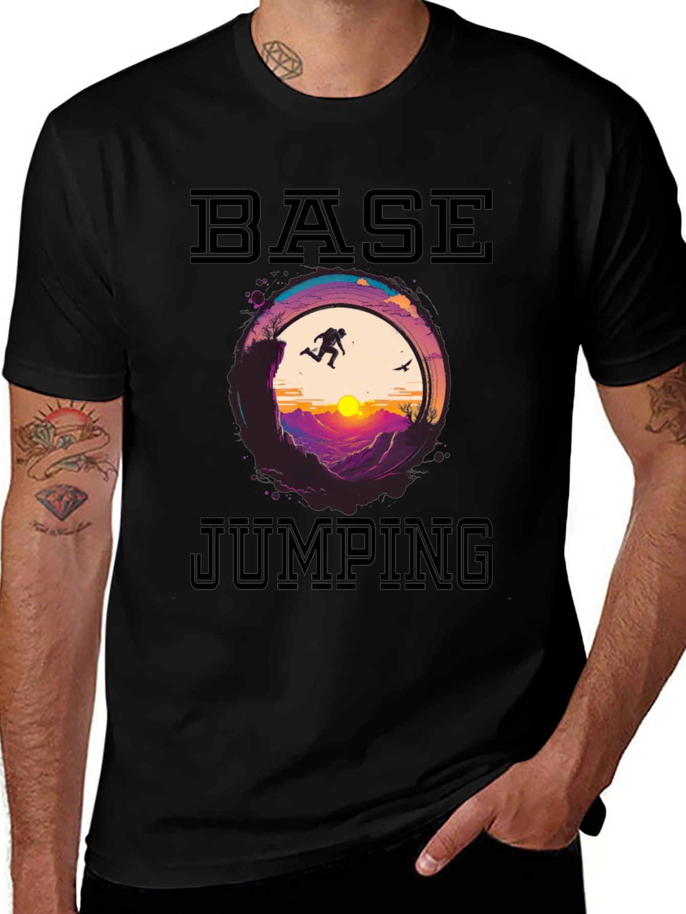 BASE Jumping Graphic Tee - Black