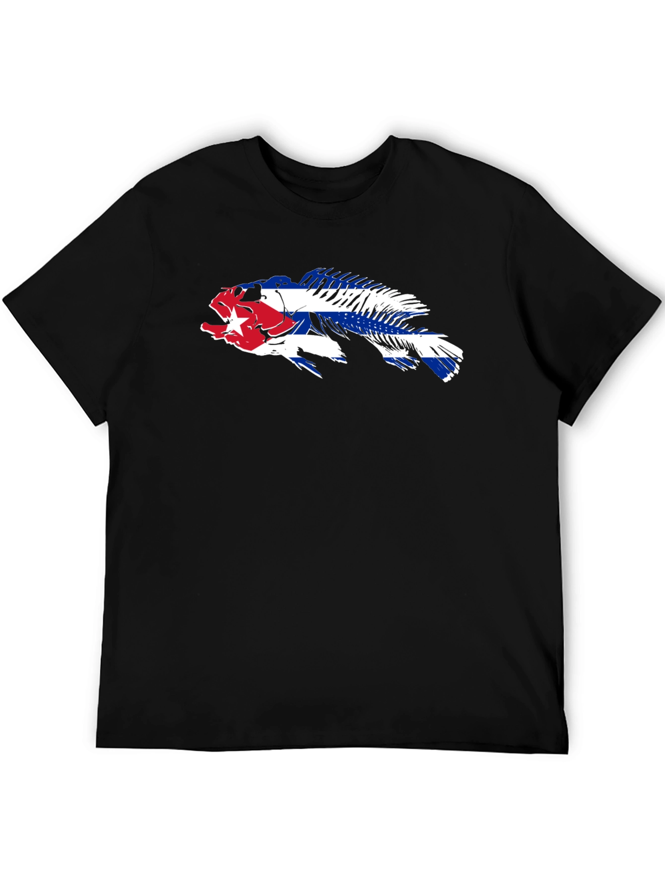 Cuban Flag Fish Skeleton T-Shirt
