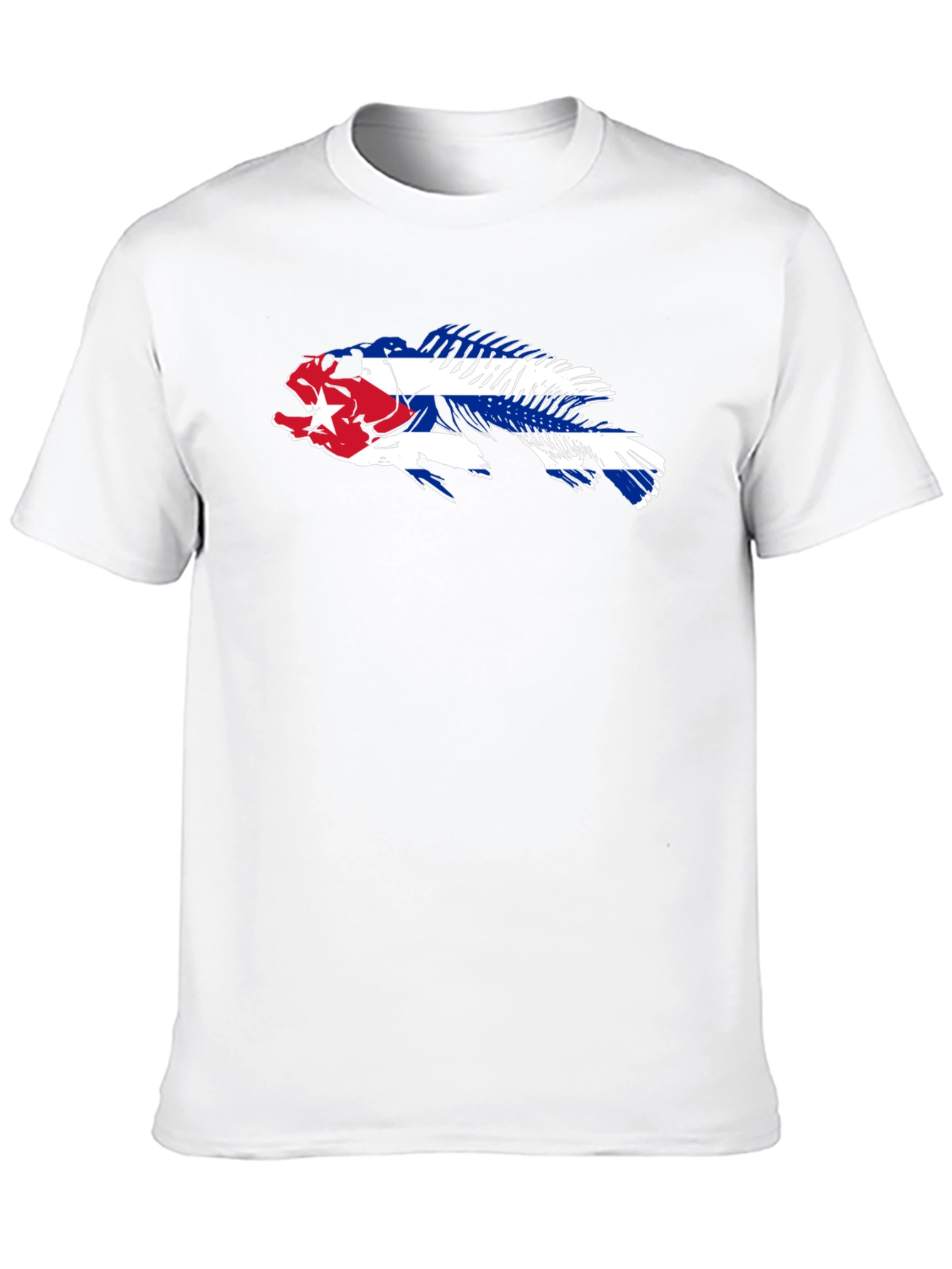 Cuban Flag Fish Skeleton T-Shirt