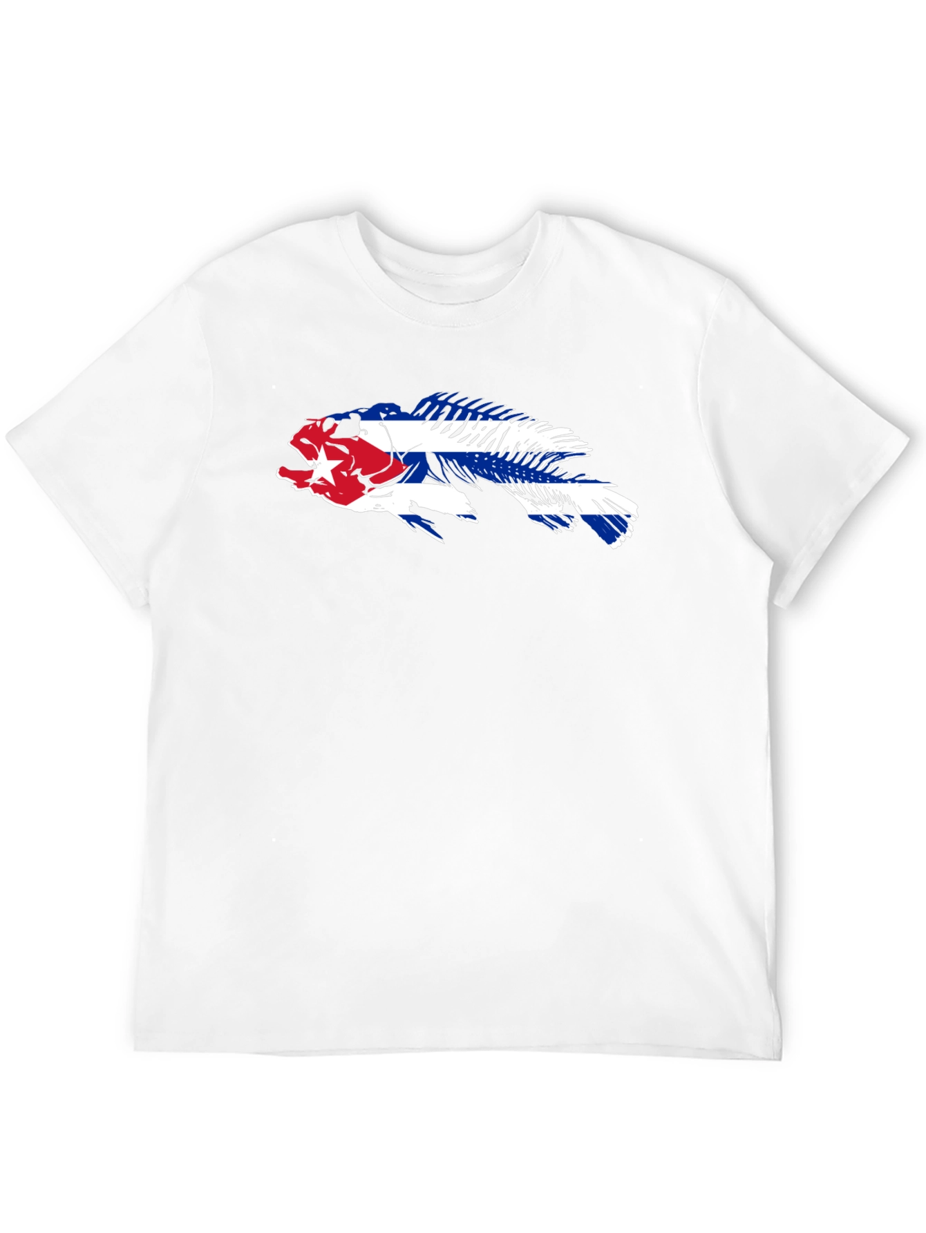 Cuban Flag Fish Skeleton T-Shirt