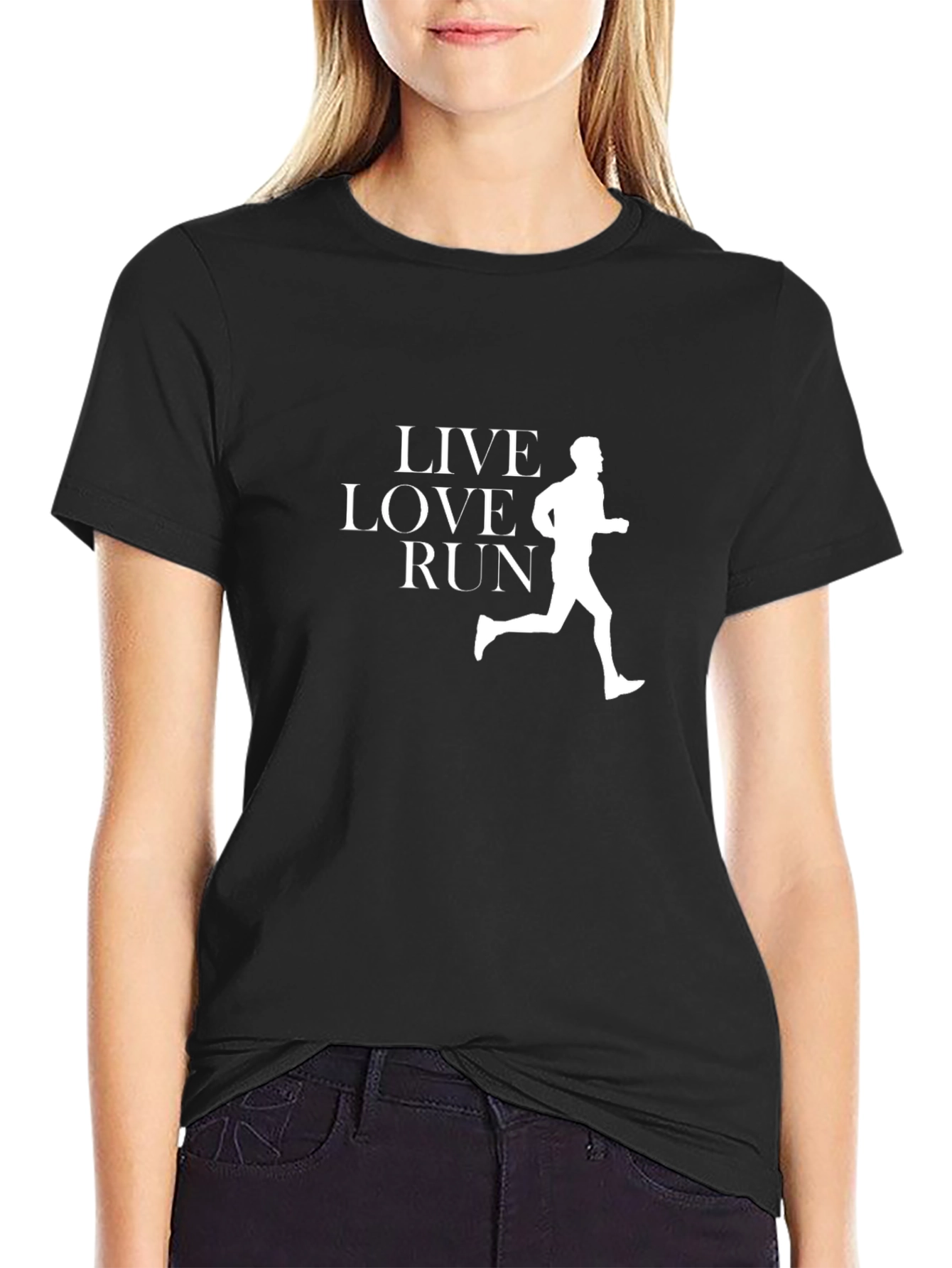 Live Love Run Black Graphic Tee