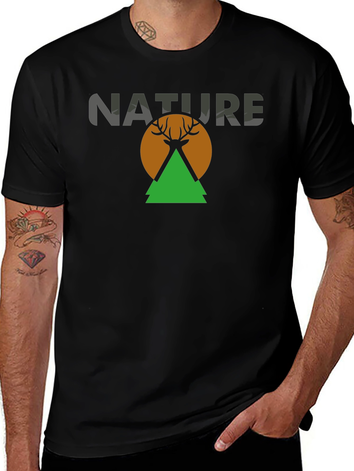 Nature Deer Graphic T-Shirt