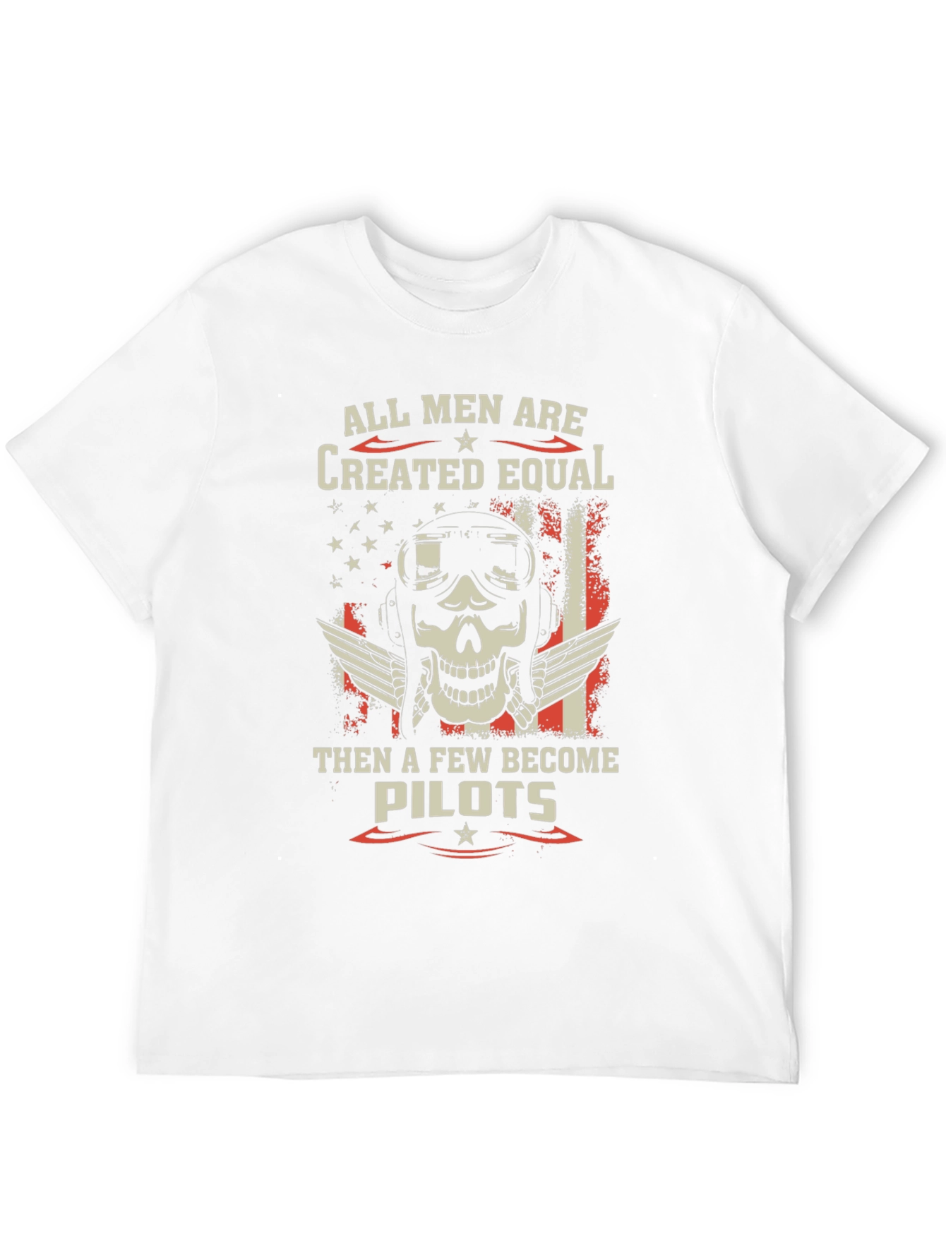 Pilot Skull Graphic T-Shirt - Patriotic Design