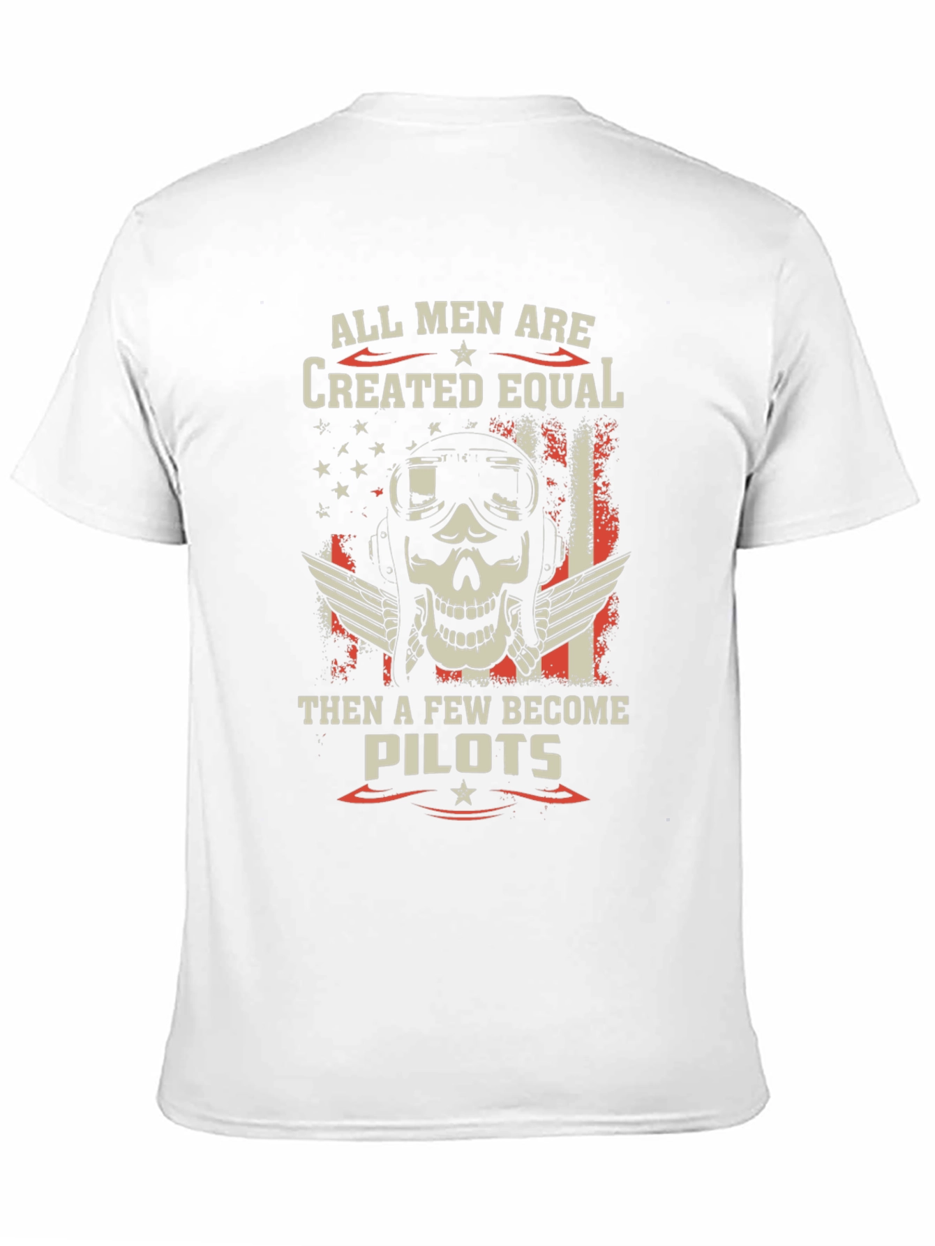 Pilot Skull Graphic T-Shirt - Patriotic Design