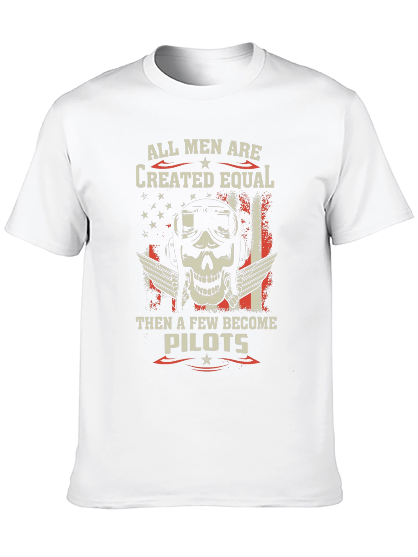 Pilot Skull Graphic T-Shirt - Patriotic Design